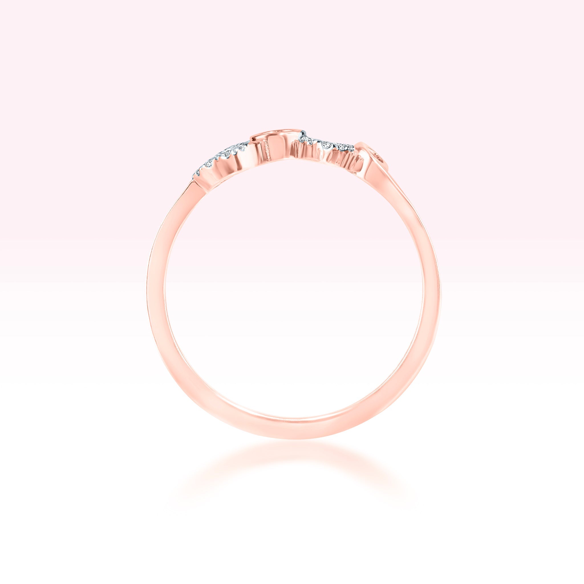 14K Rose Gold Diamond Love Ring - Thessia