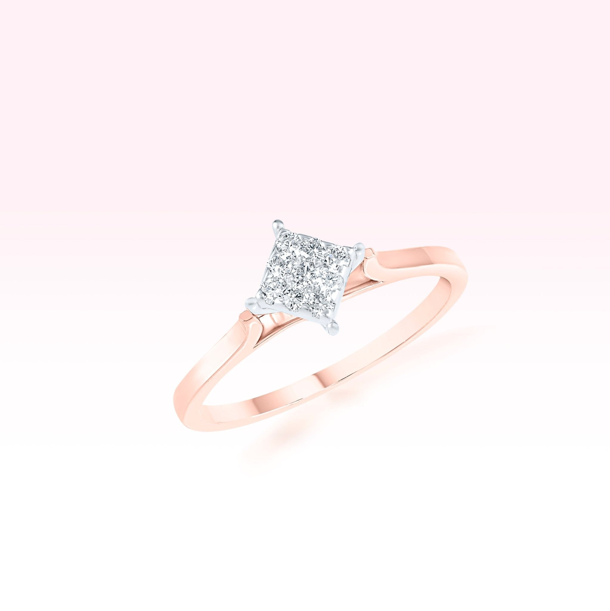 14K Rose Gold Diamond Ring - Thessia