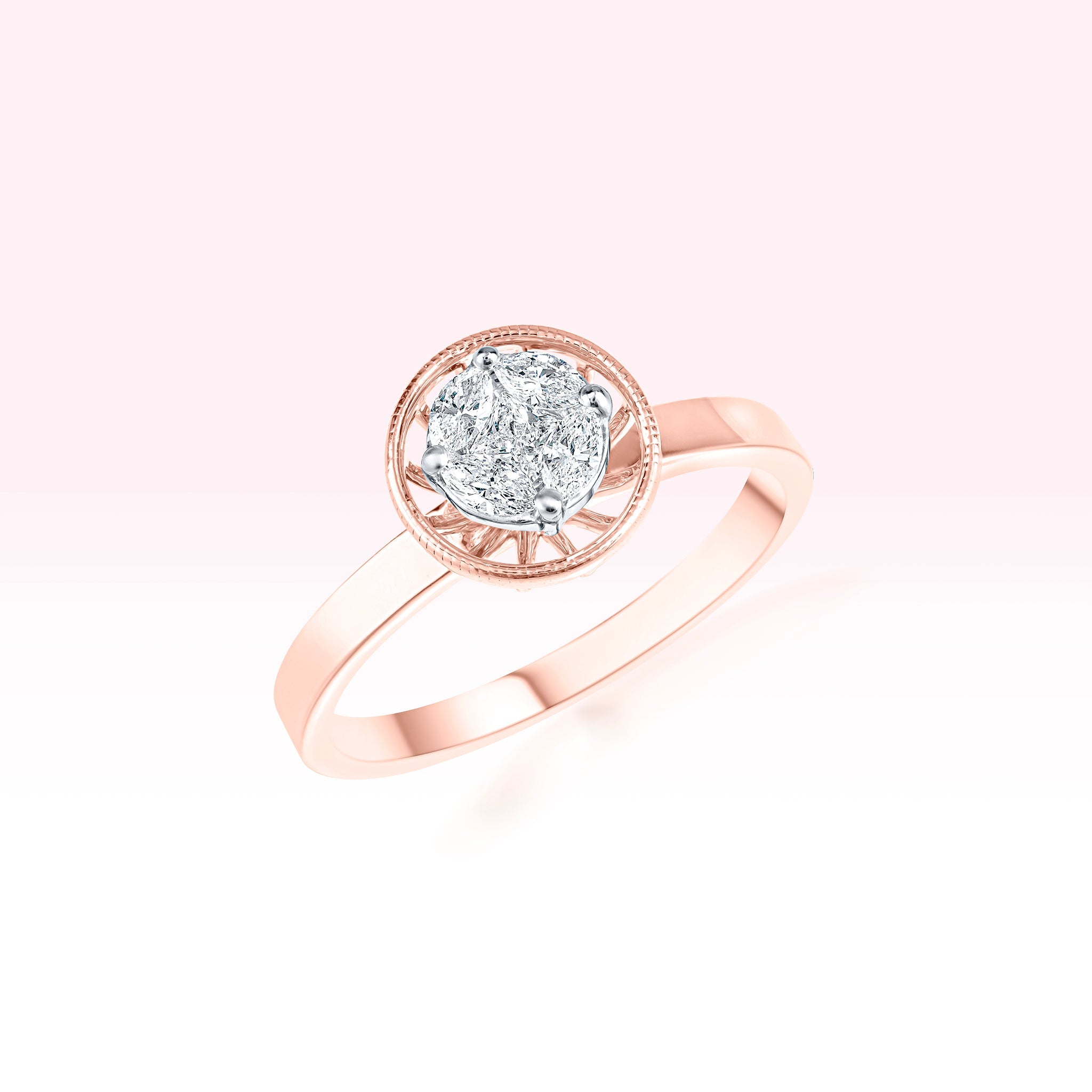 14K Rose Gold Diamond Ring - Thessia