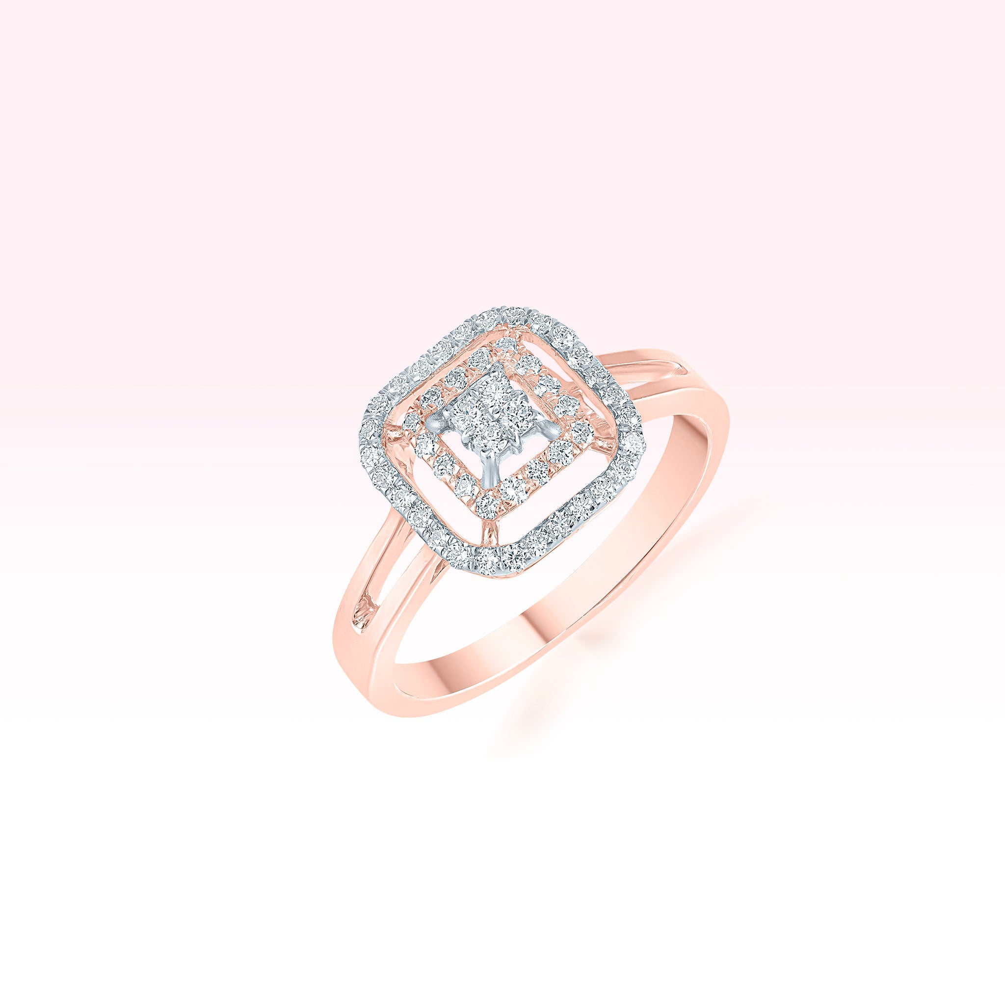 14K Rose Gold Diamond Ring - Thessia