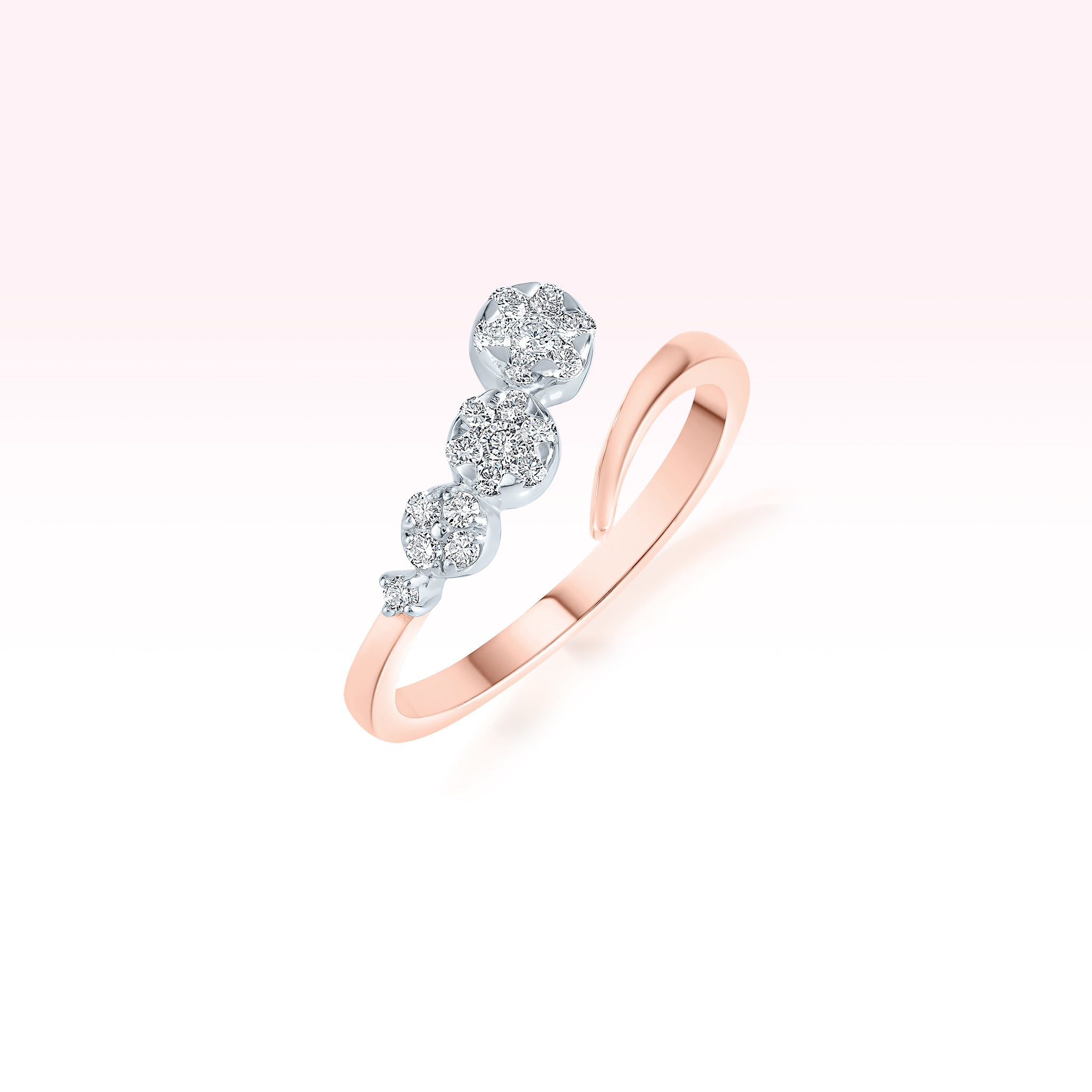 14K Rose Gold Diamond Ring - Thessia