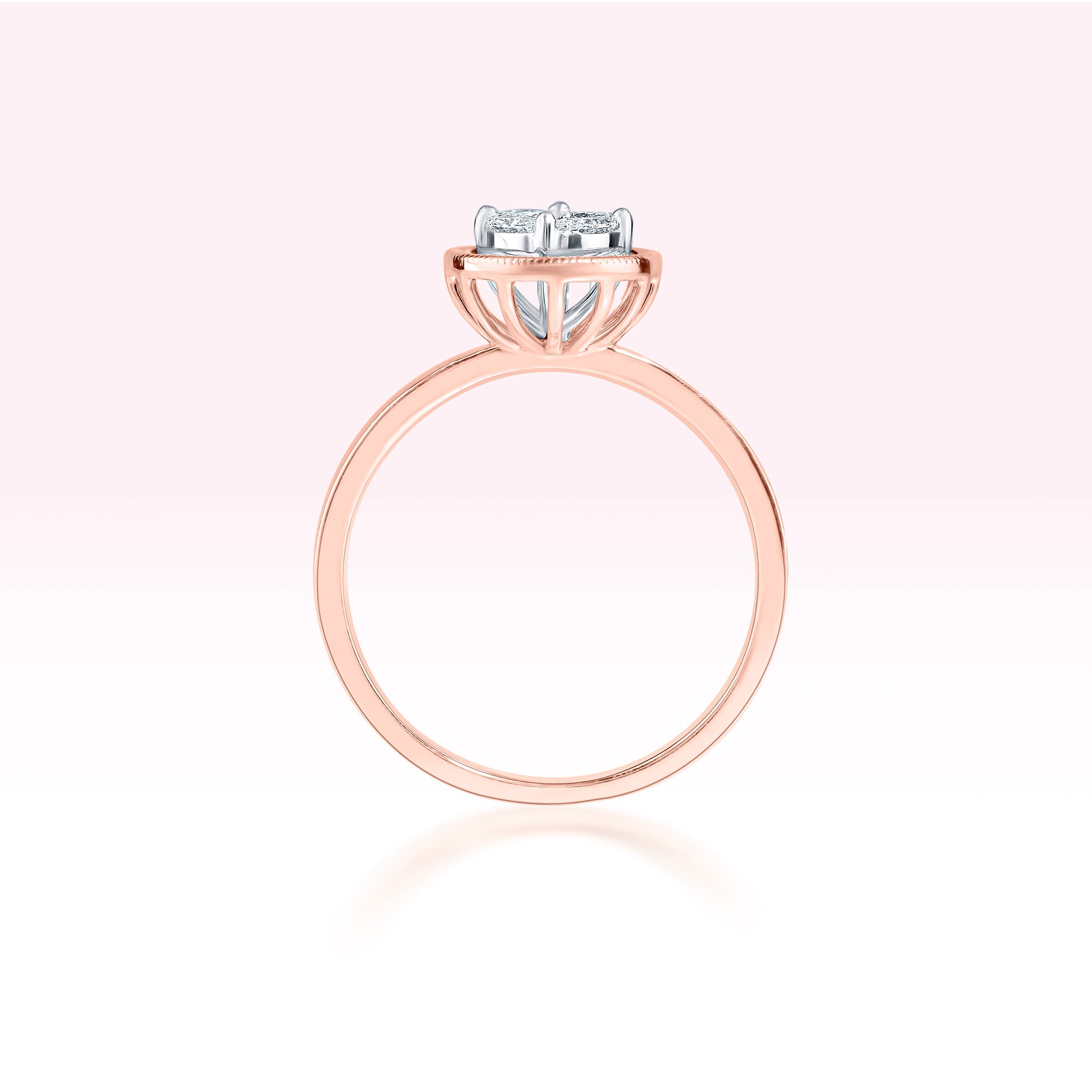 14K Rose Gold Diamond Ring - Thessia