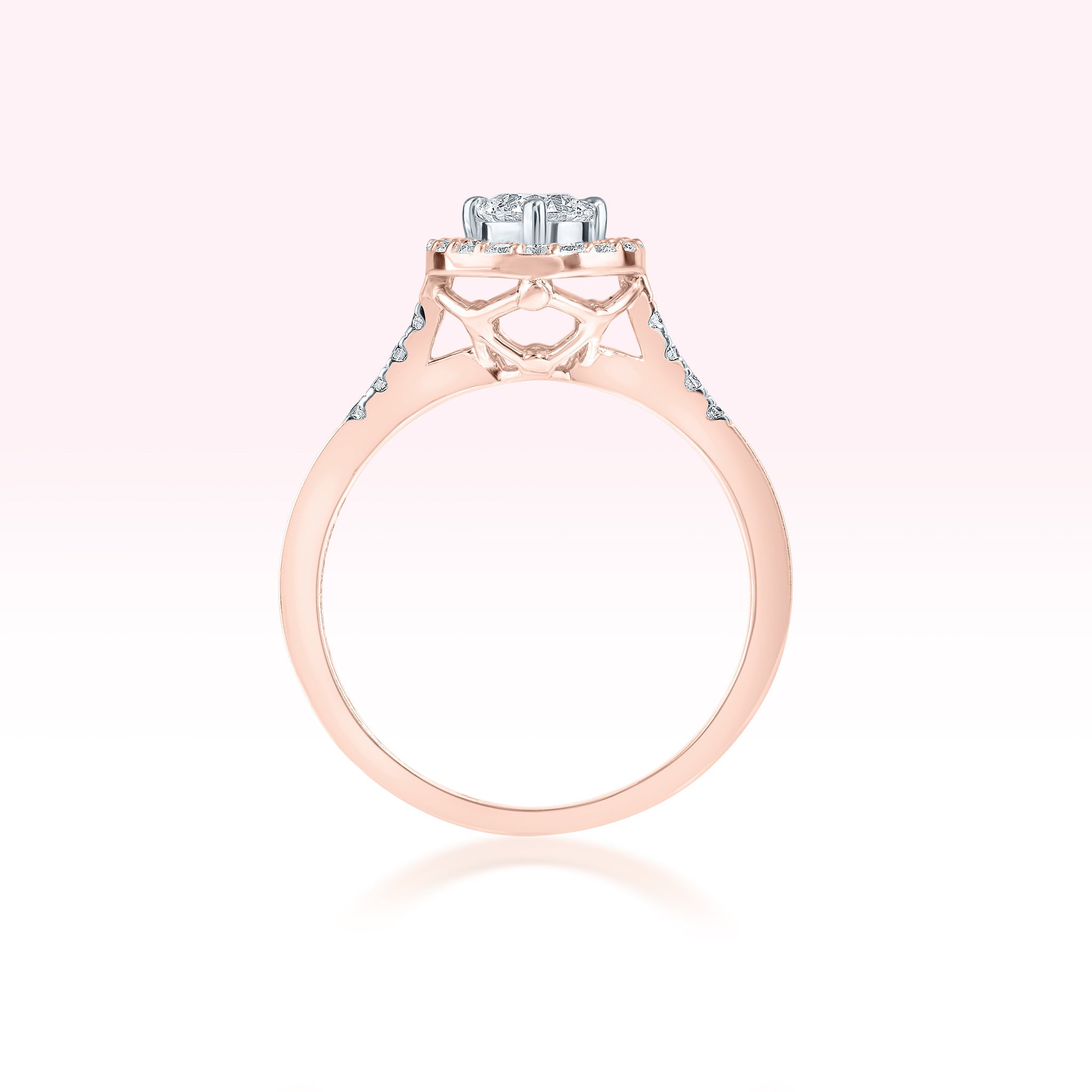 14K Rose Gold Diamond Solitaire Ring - Thessia
