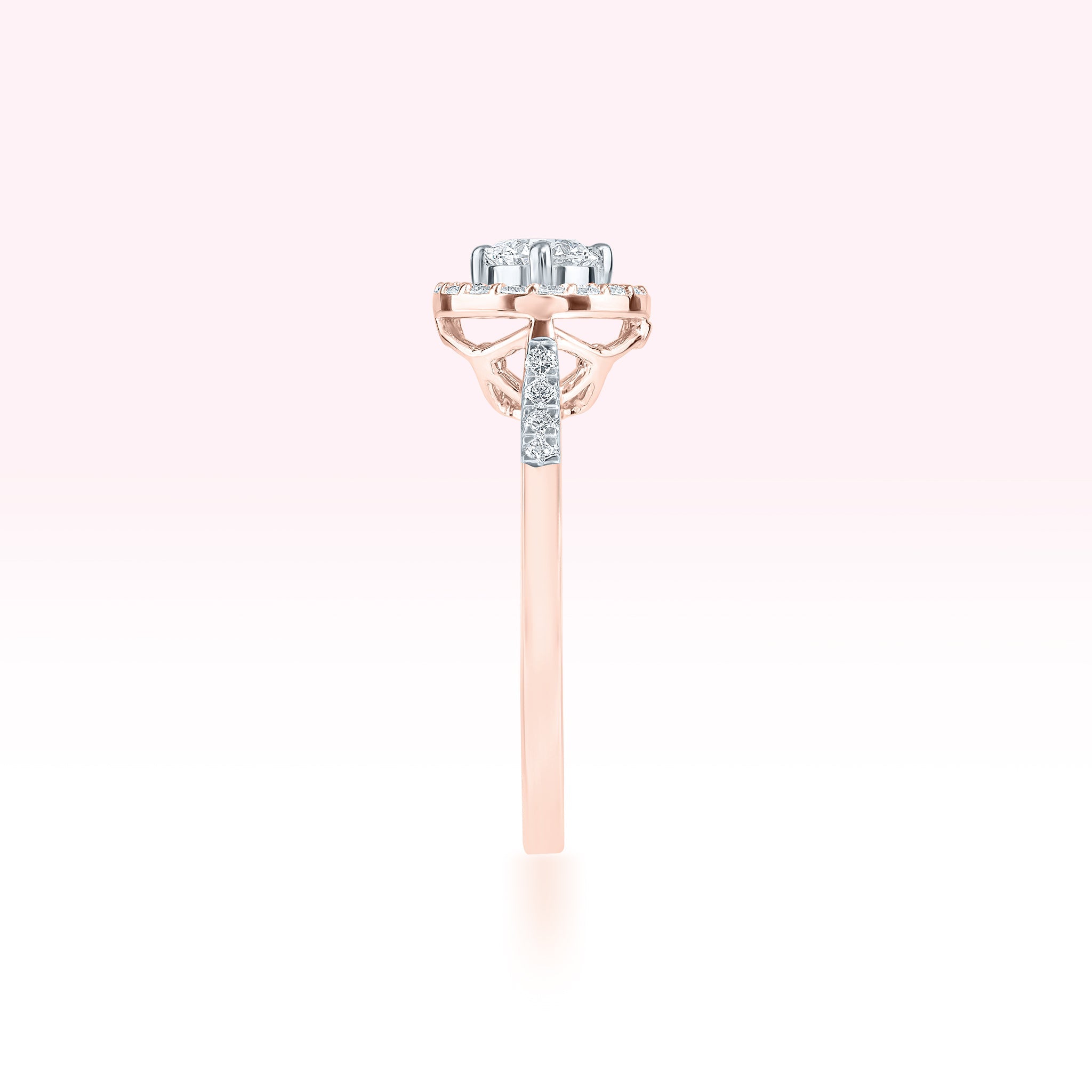 14K Rose Gold Diamond Solitaire Ring - Thessia