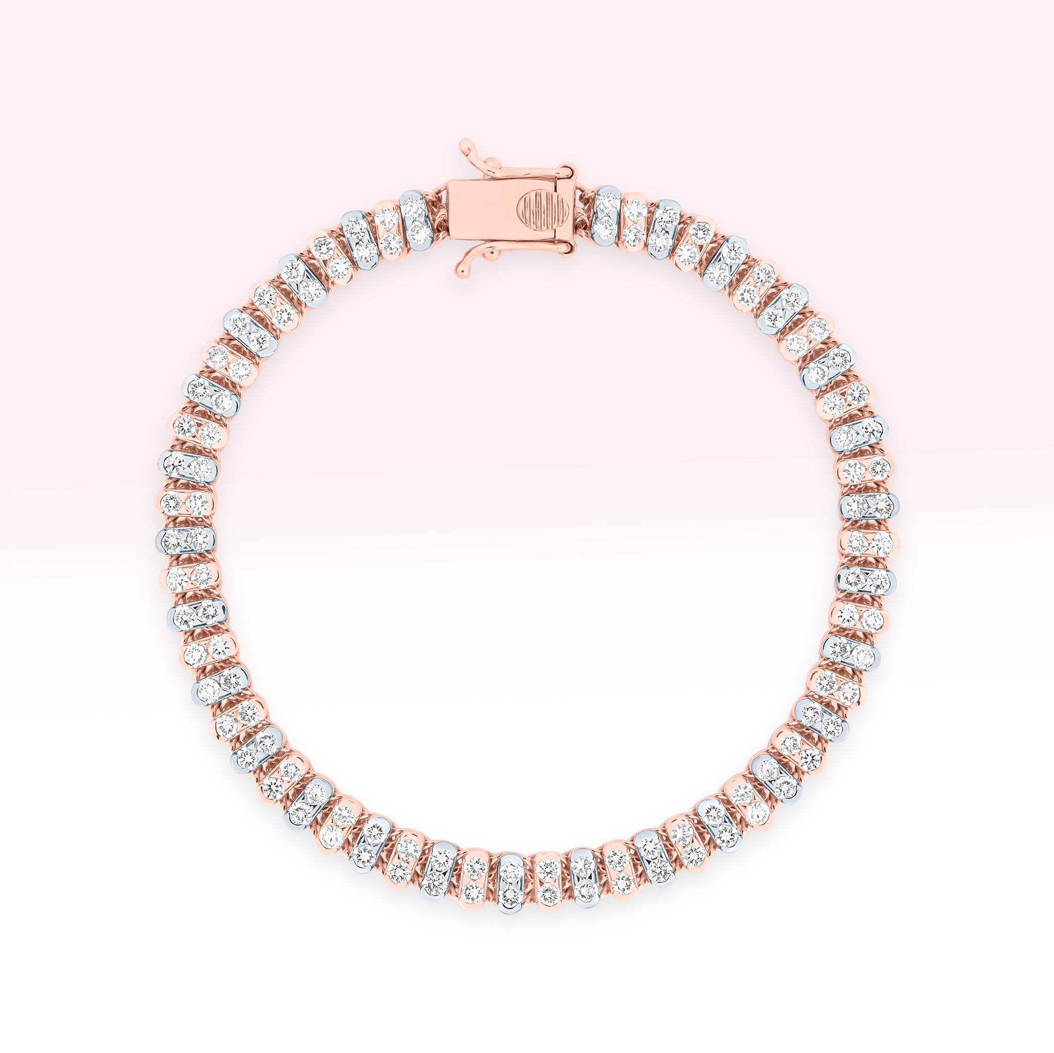 14K Rose Gold Two Line Tennis Bracelet - Thessia