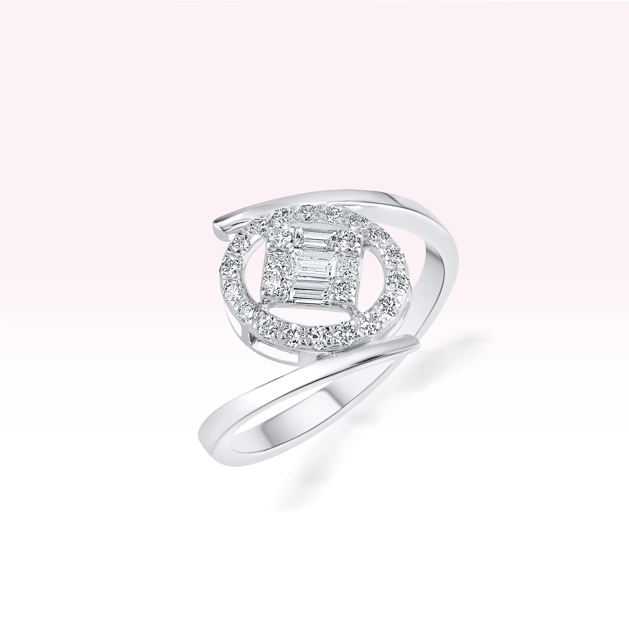 14K White Gold Diamond Ring - Thessia