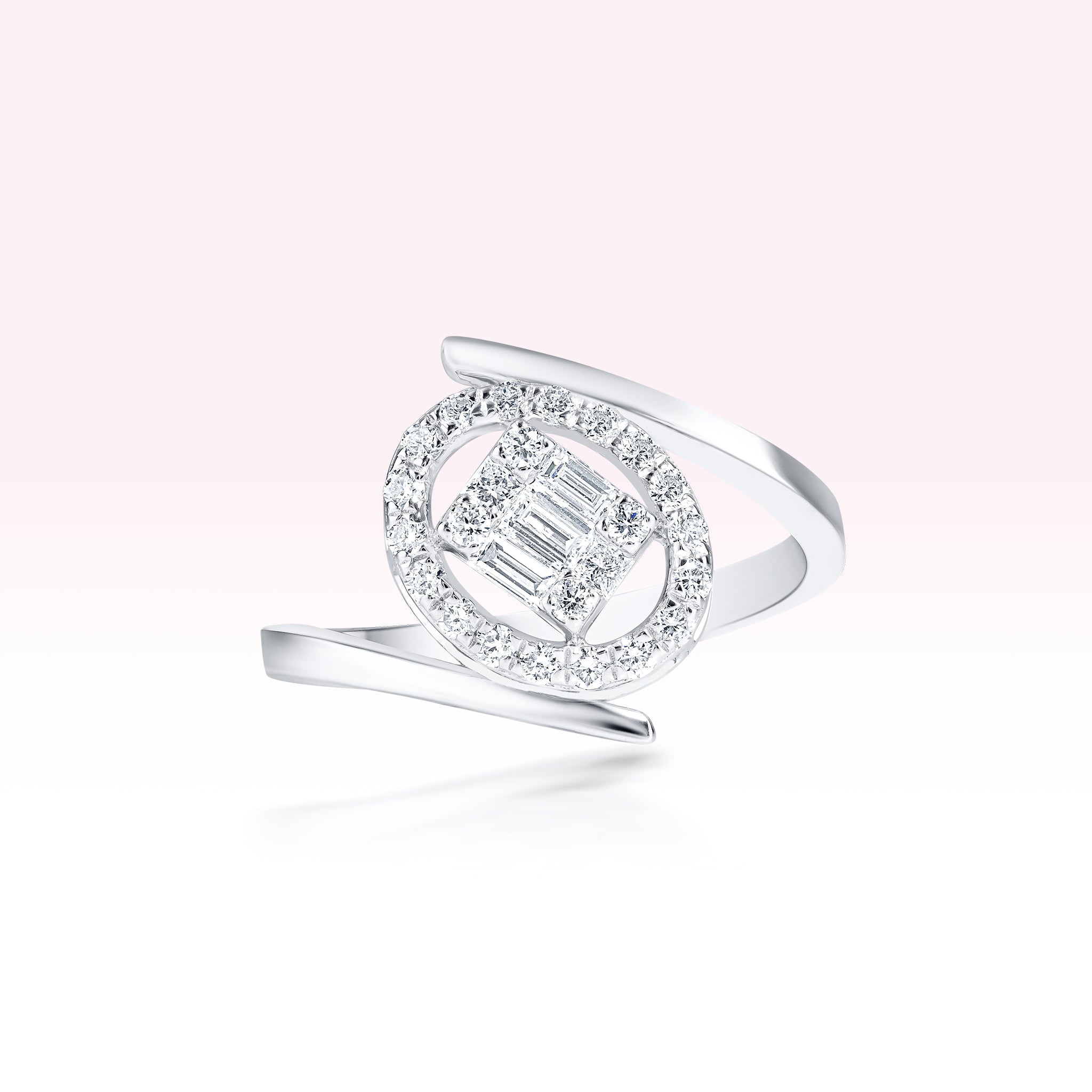 14K White Gold Diamond Ring - Thessia