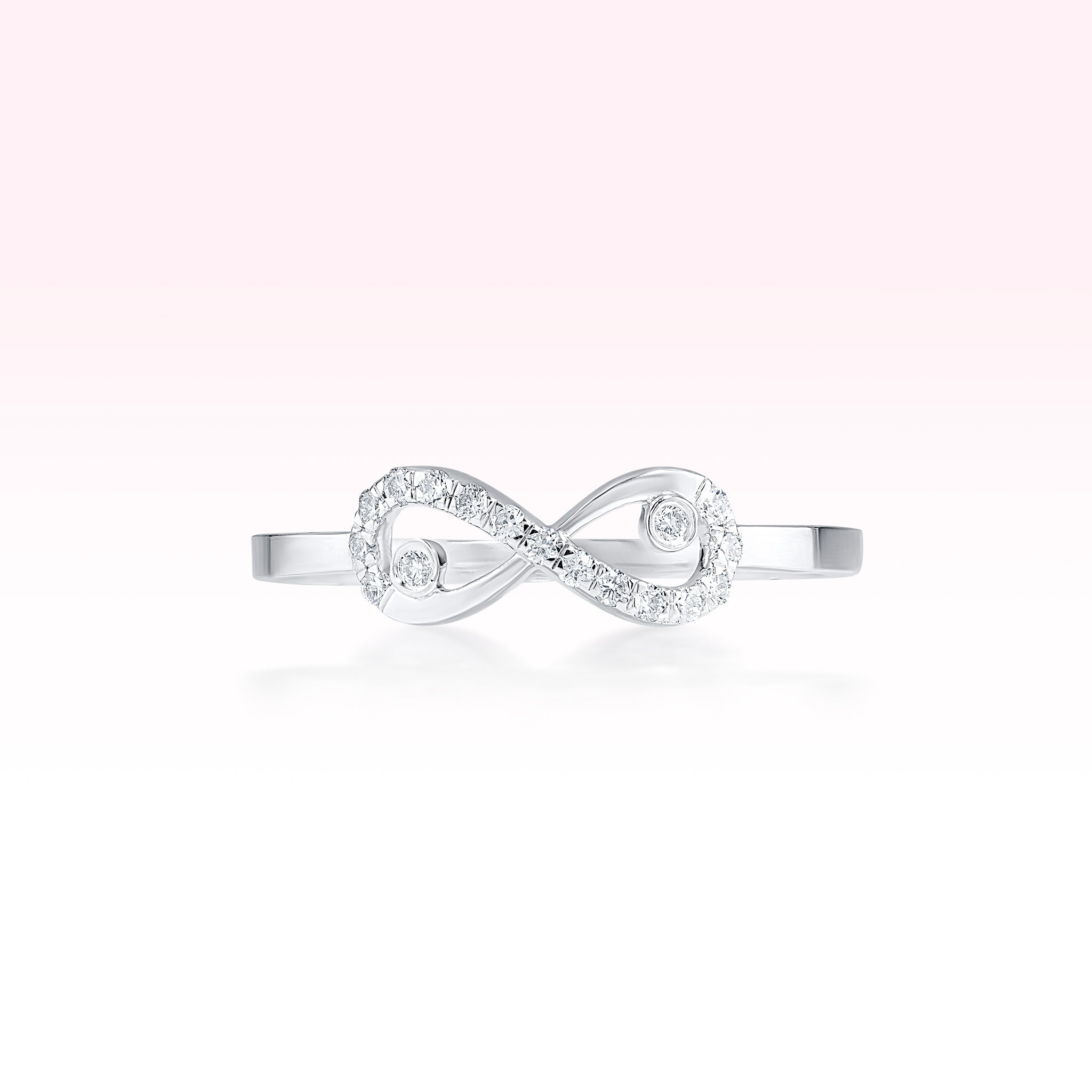 14K White Gold Diamond Swirl Ring - Thessia