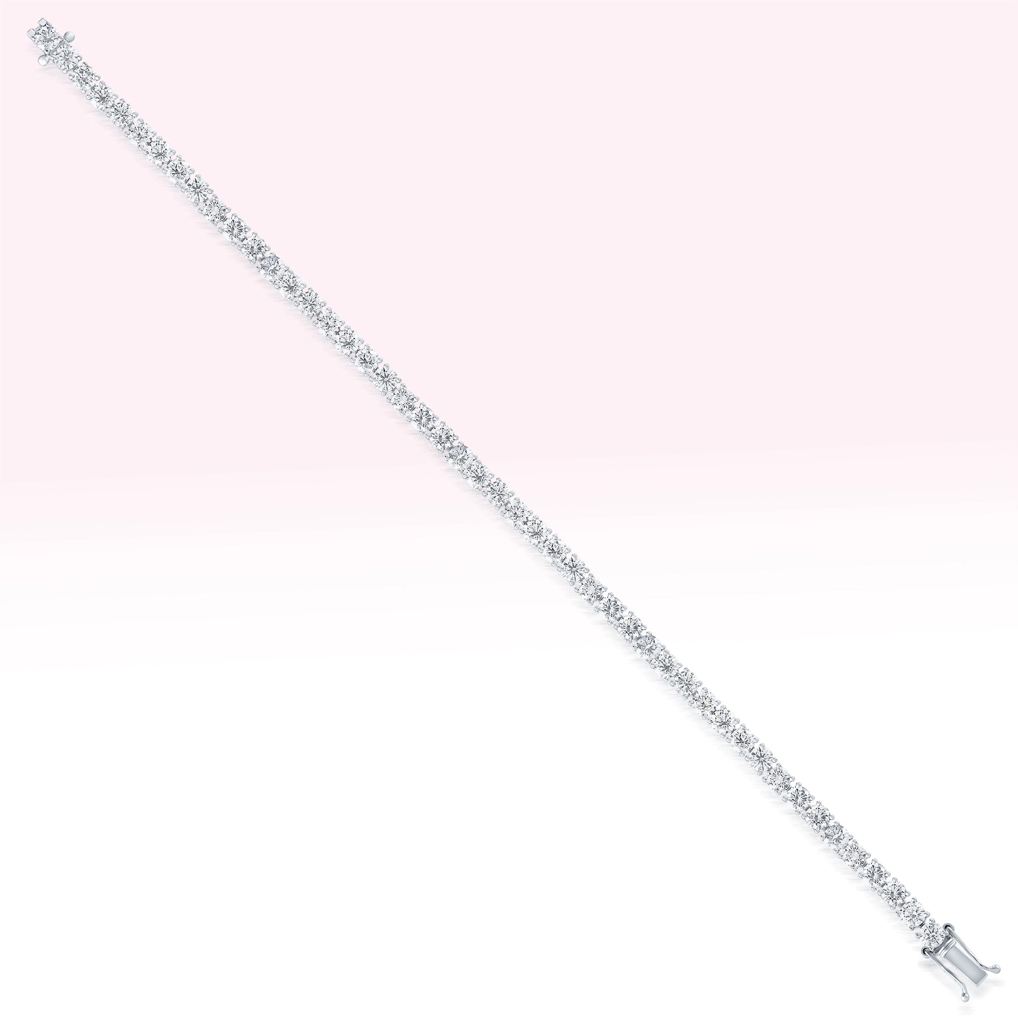 14K White Gold Diamond Tennis Bracelet - Thessia