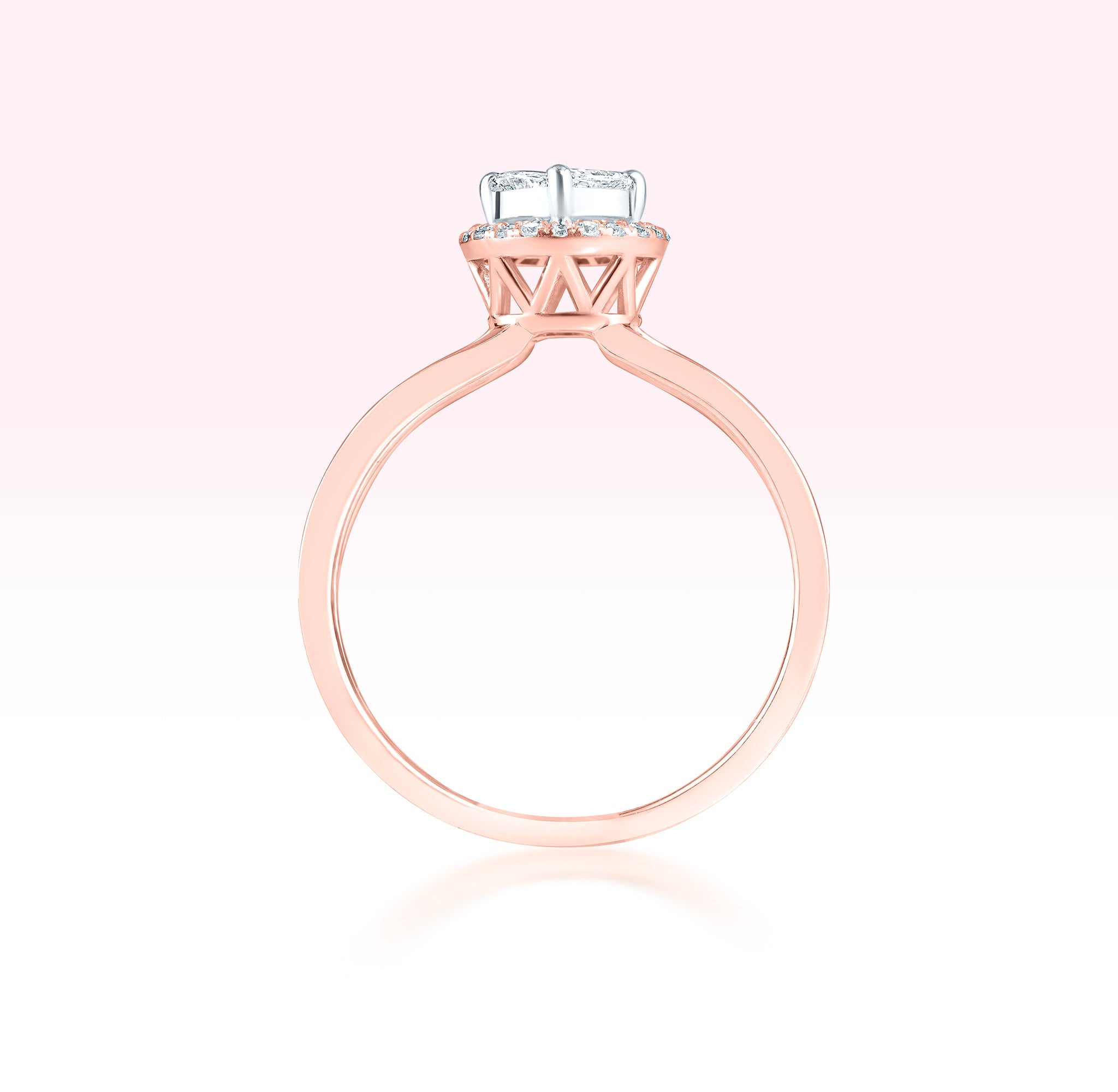 14K White Gold Rose Gold Diamond Ring - Thessia