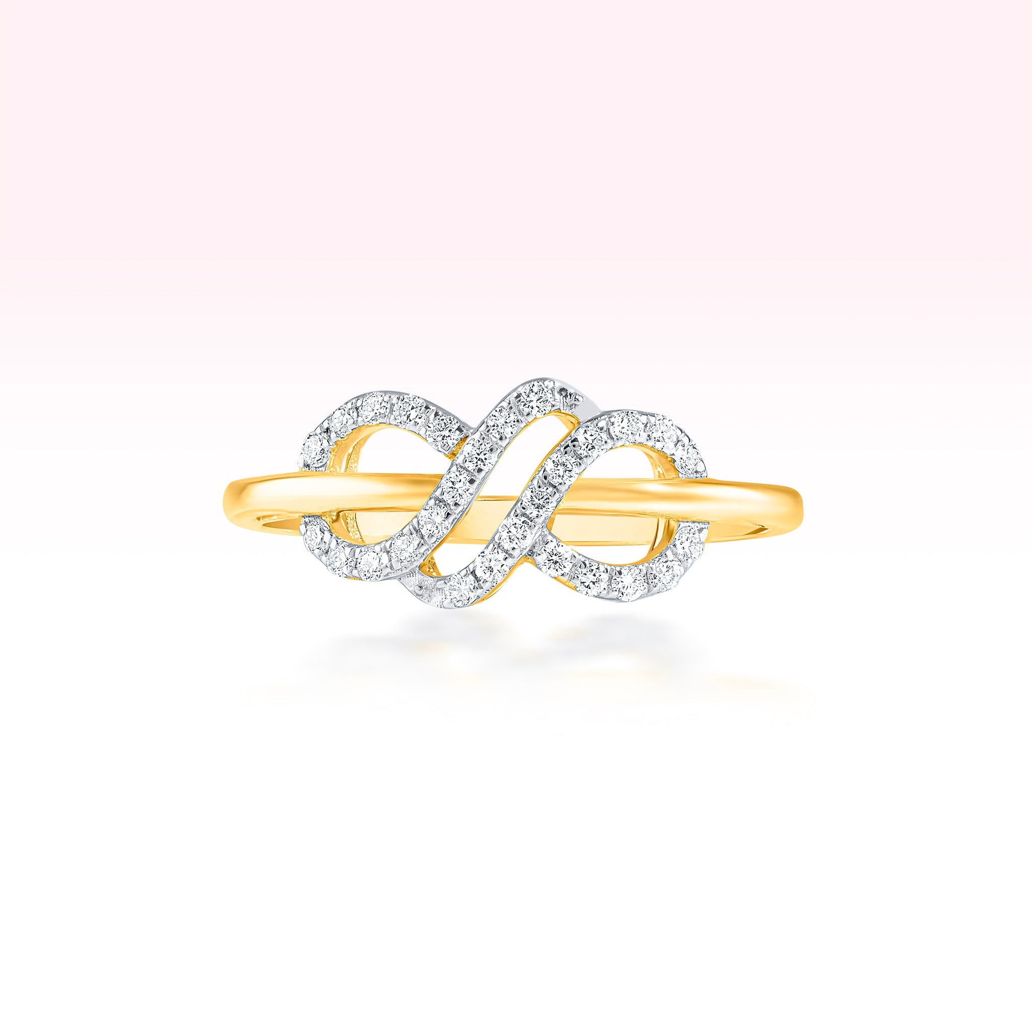 14K Yellow Gold Diamond Swirl Ring - Thessia