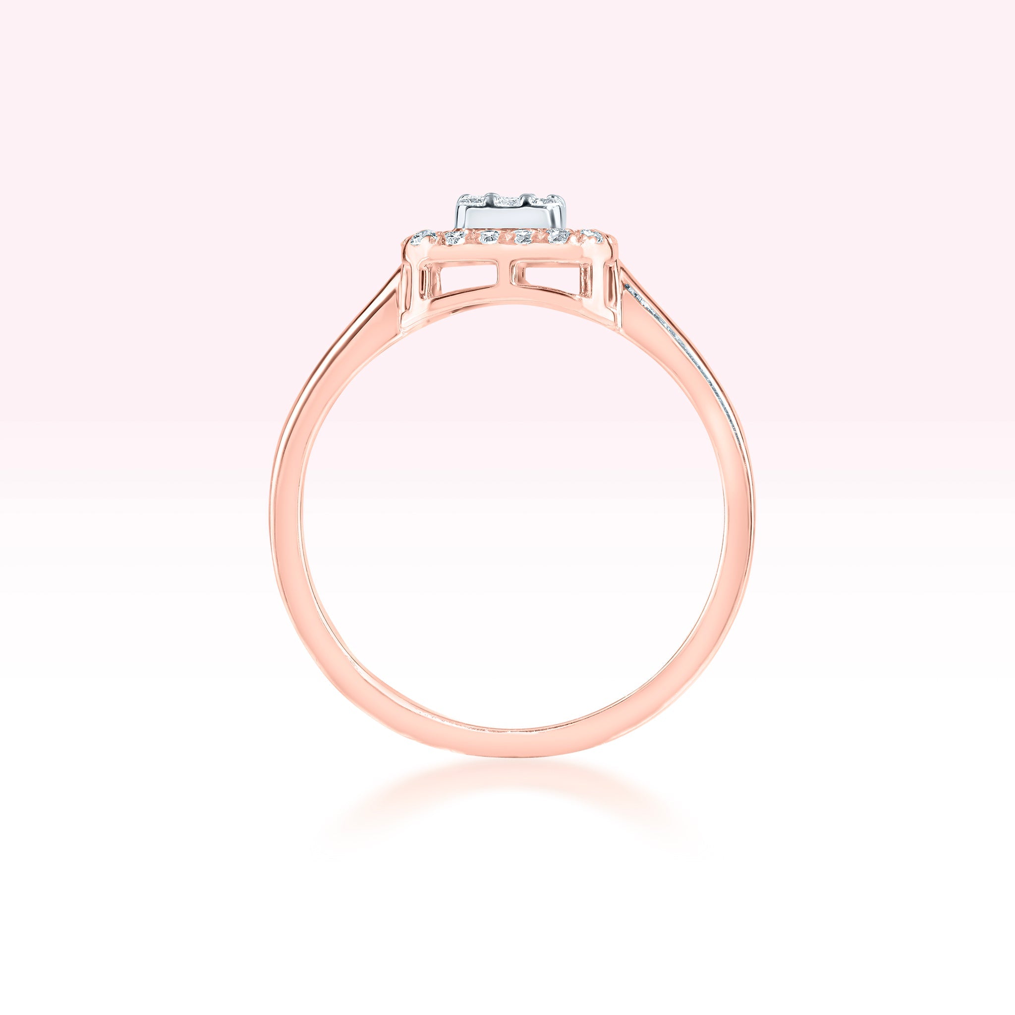 14K Rose Gold Diamond Baguette Ring - Thessia