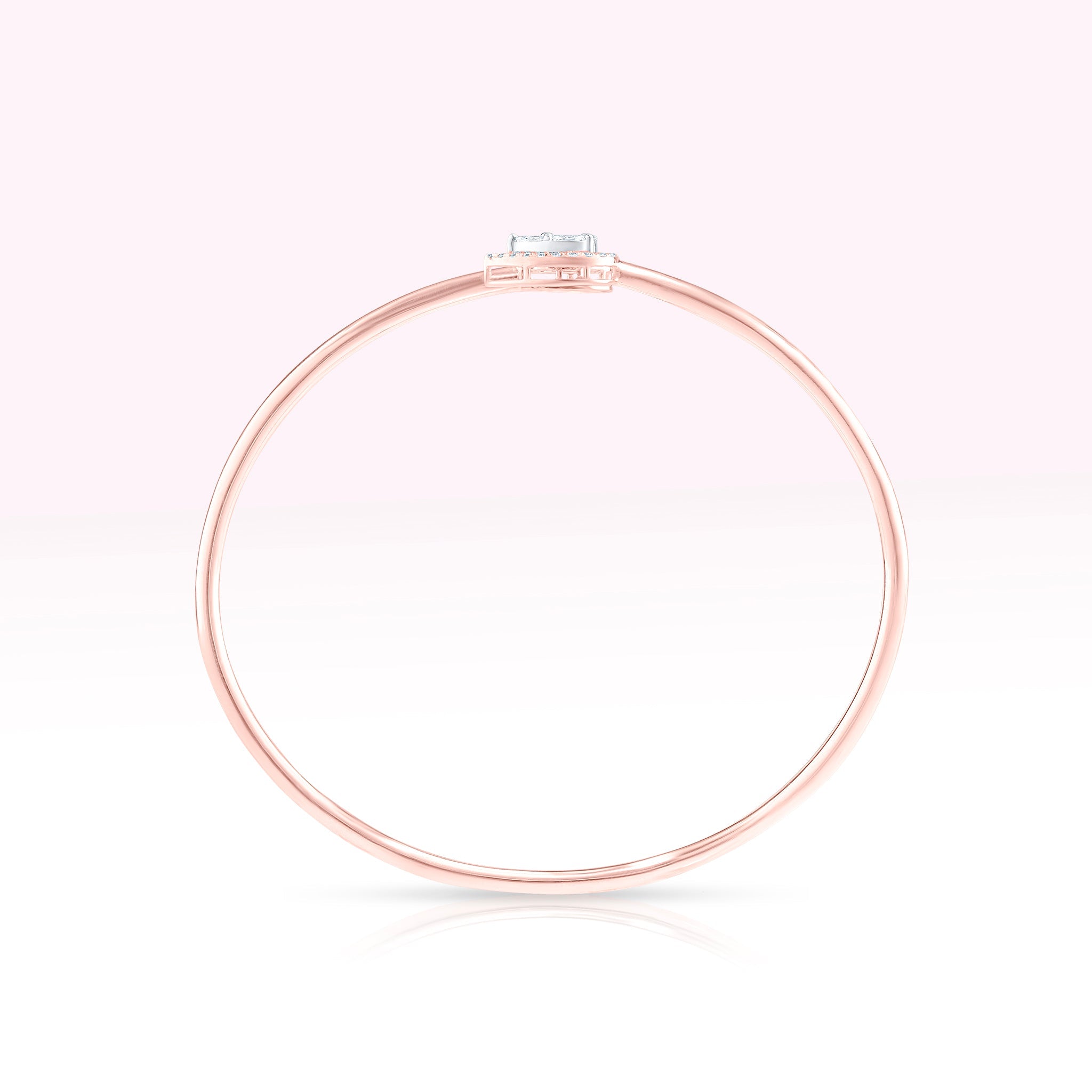 14K Rose Gold Diamond Cuff Bracelet - Thessia