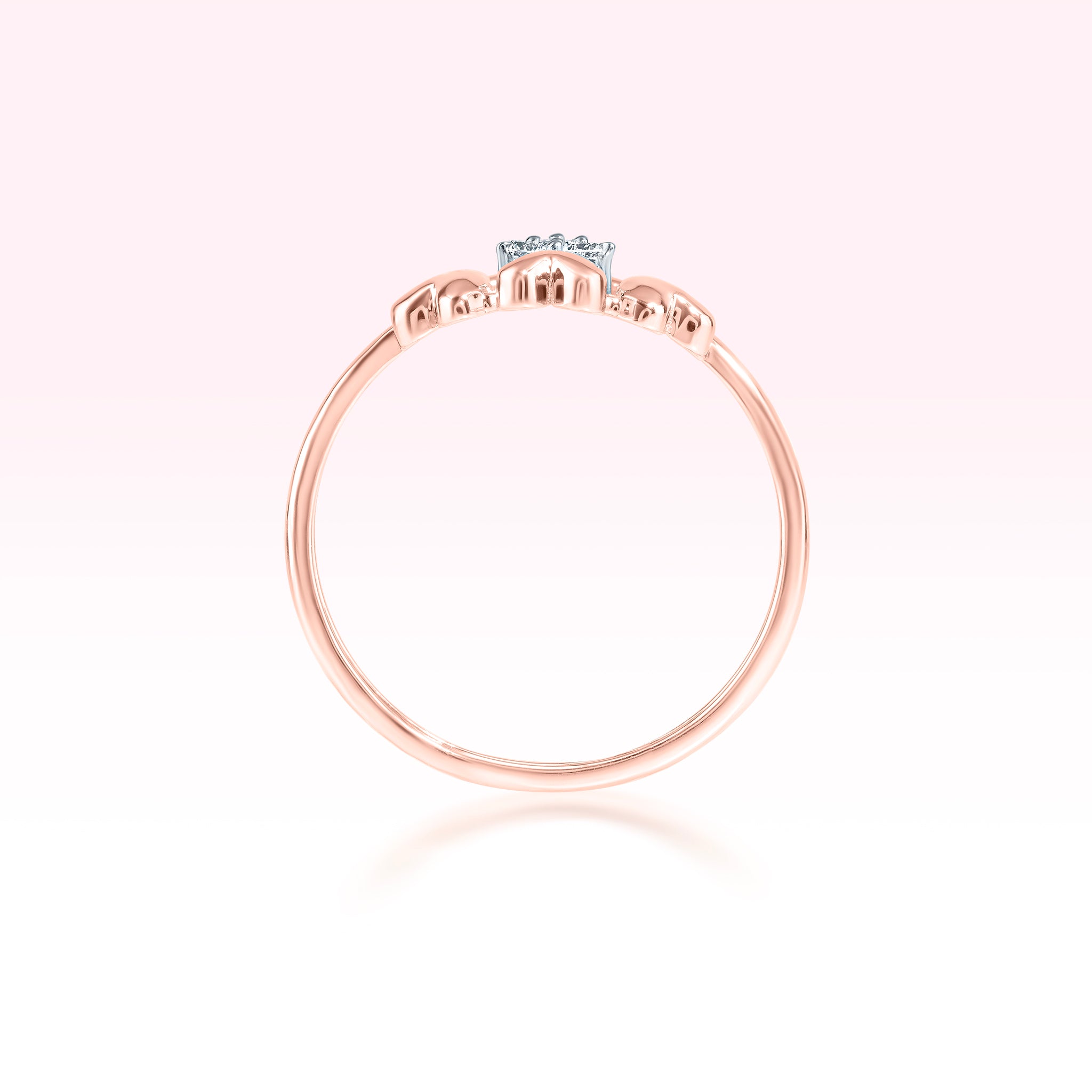 14K Rose Gold Diamond Heart Ring - Thessia