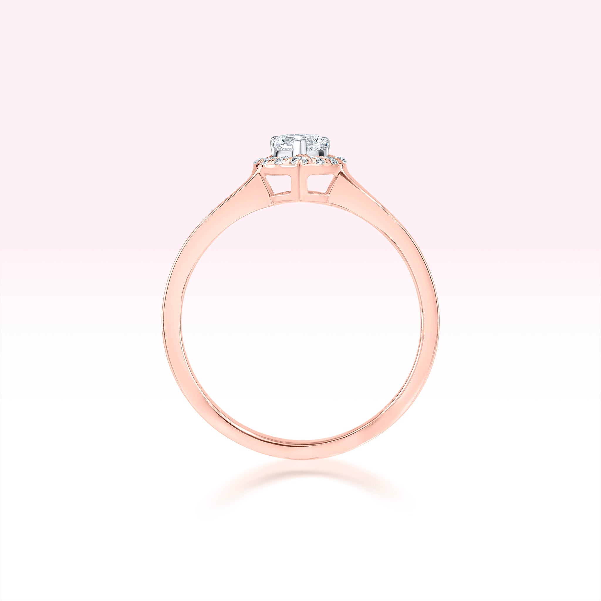 14K Rose Gold Diamond Heart Ring - Thessia