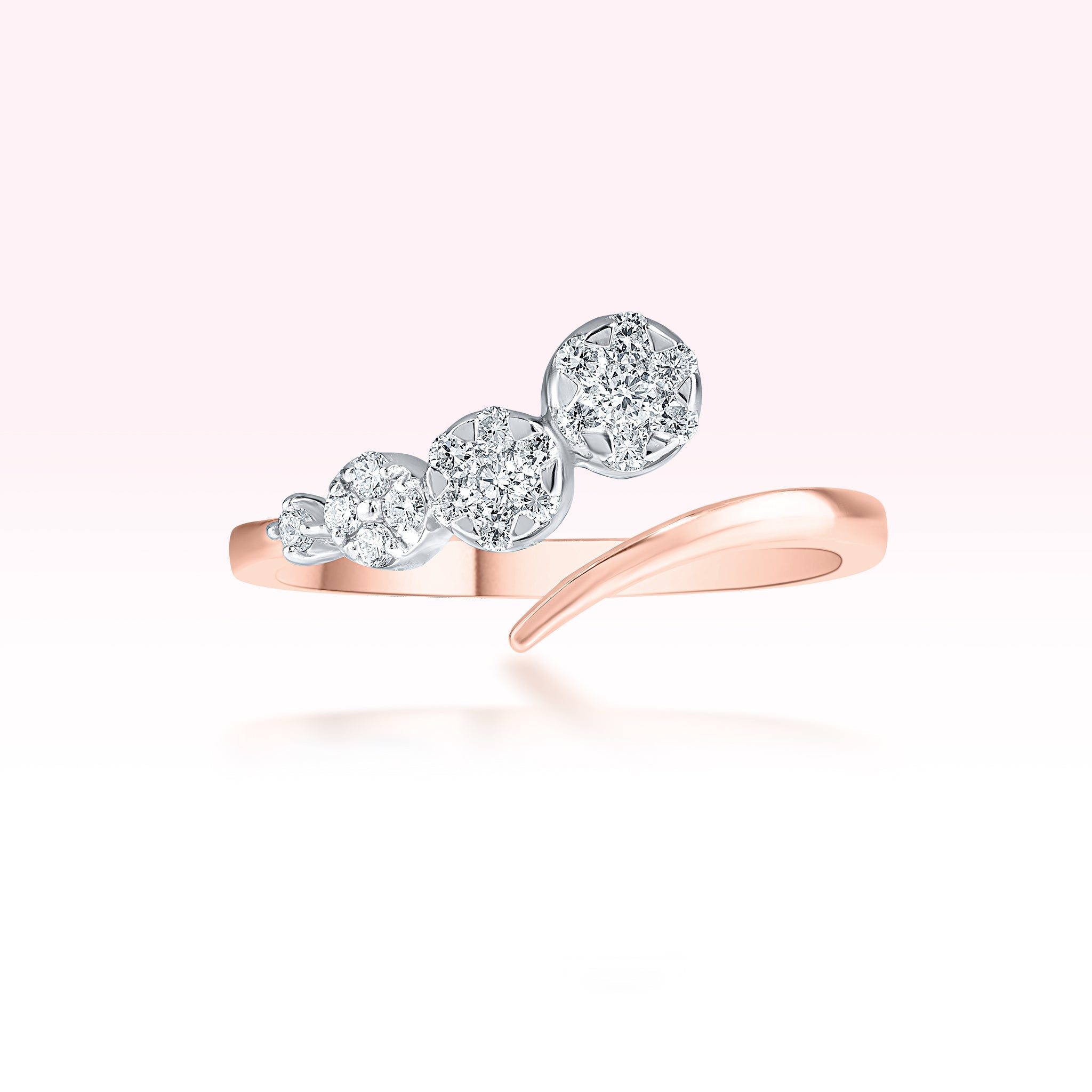 14K Rose Gold Diamond Ring - Thessia