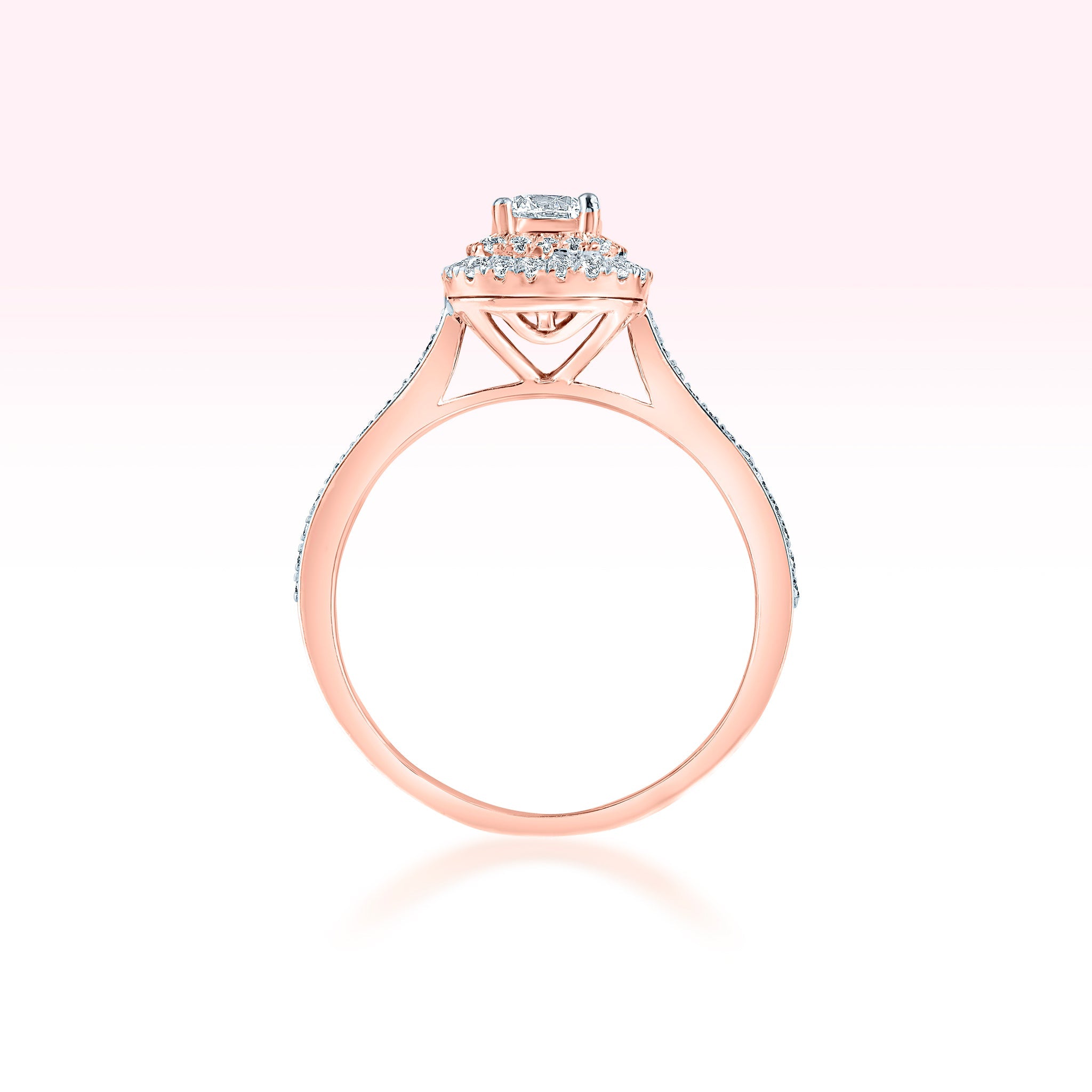 14K Rose Gold Diamond Ring - Thessia