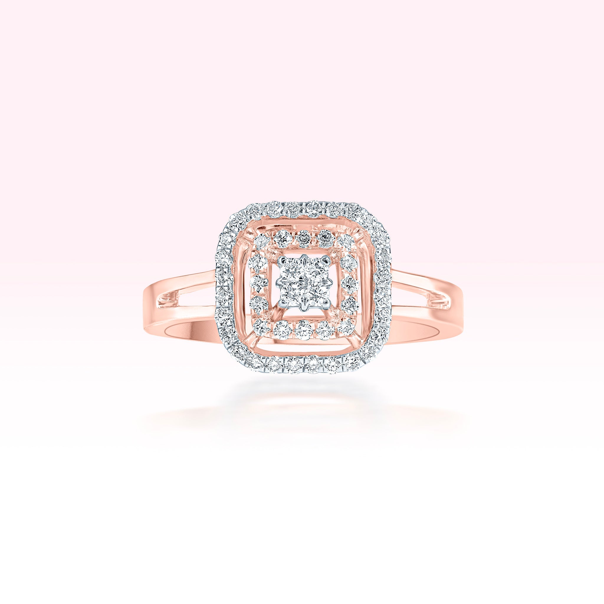 14K Rose Gold Diamond Ring - Thessia