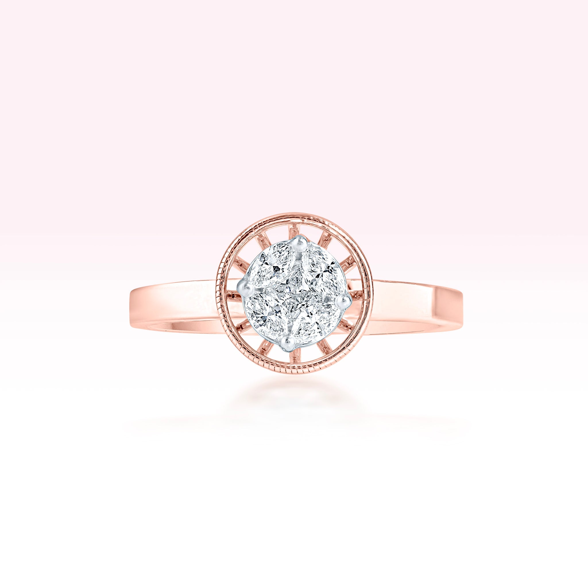 14K Rose Gold Diamond Ring - Thessia