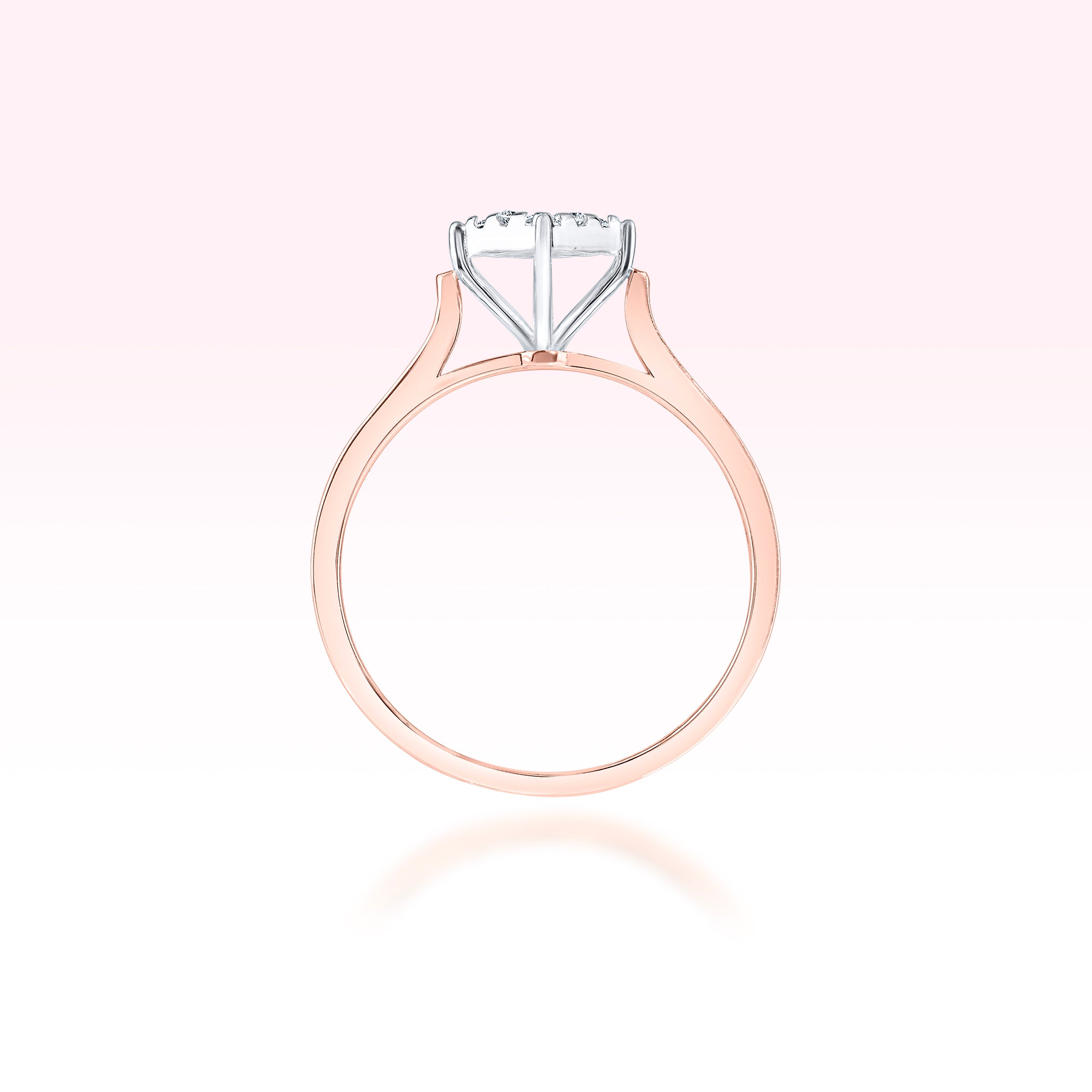14K Rose Gold Diamond Ring - Thessia