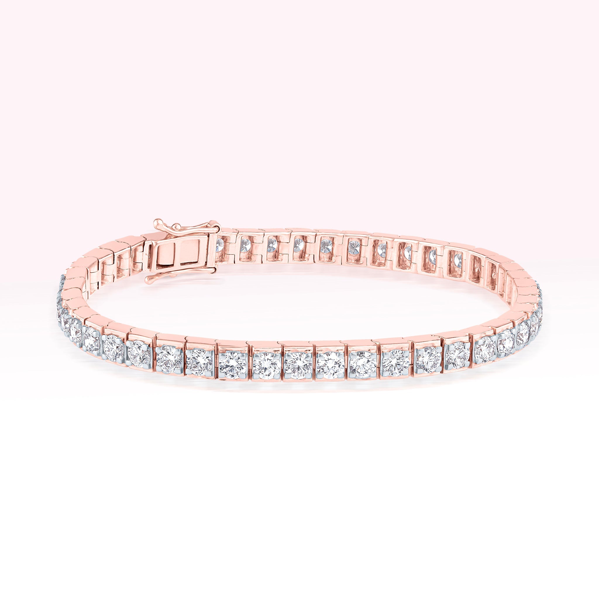 14K Rose Gold Diamond Tennis Bracelet - Thessia