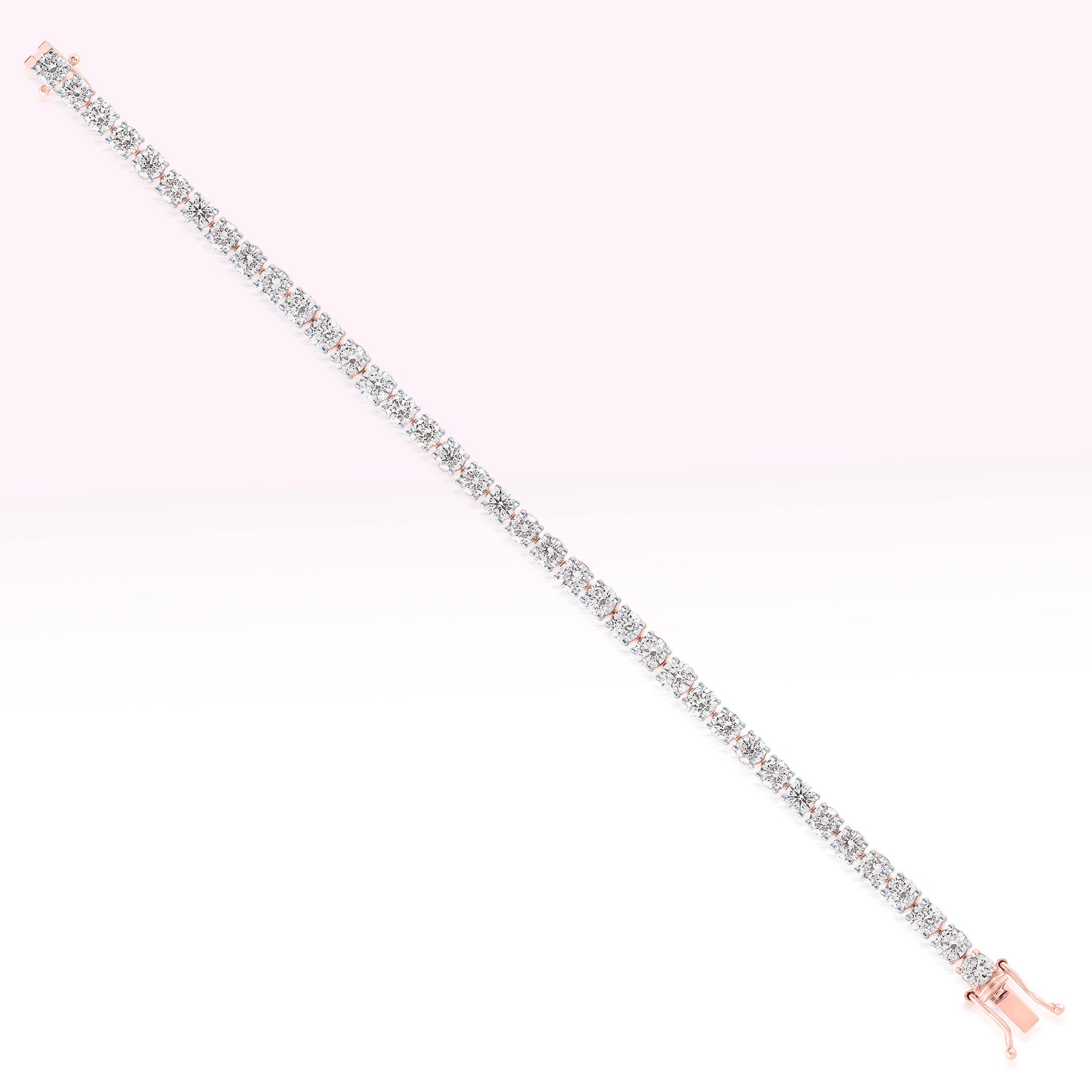 14K Rose Gold Diamond Tennis Bracelet - Thessia