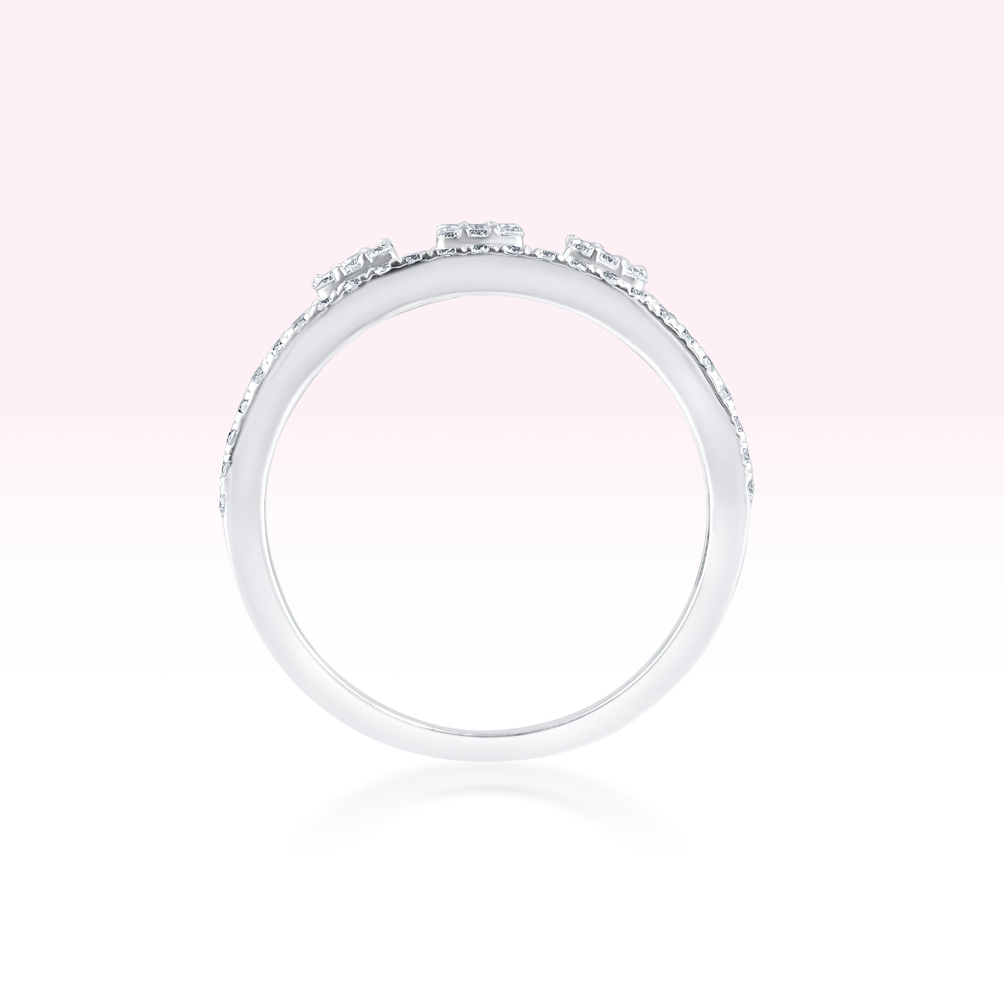 14K White Gold Baguette Diamond Ring - Thessia