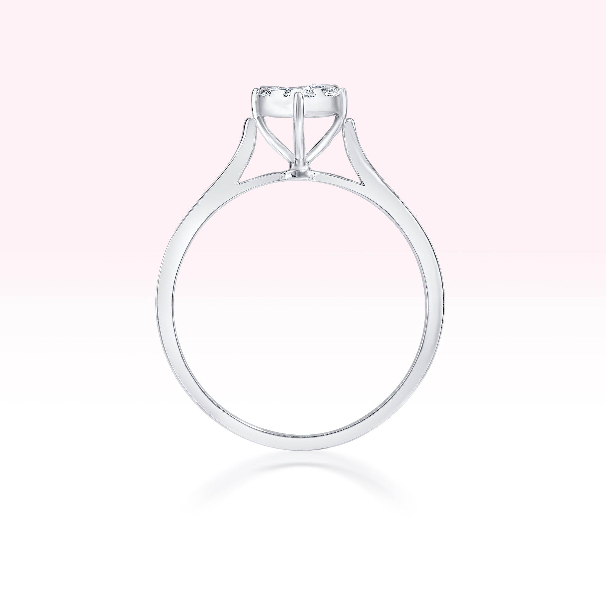 14K White Gold Diamond Heart Ring - Thessia
