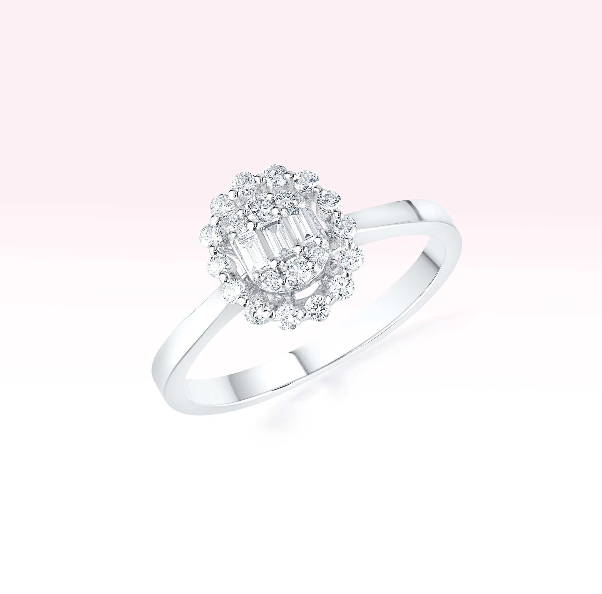 14K White Gold Diamond Ring - Thessia