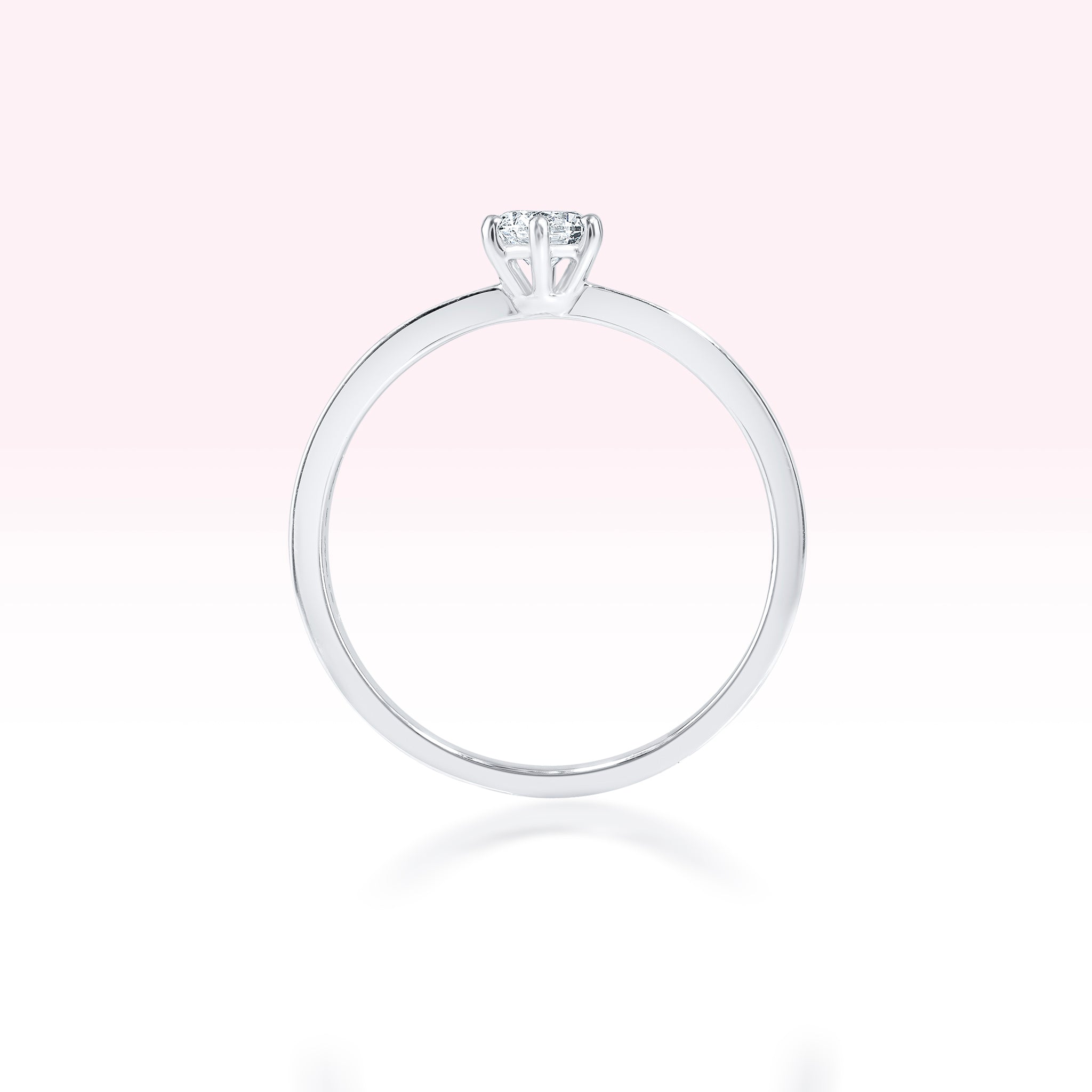 14K White Gold Diamond Solitaire Ring - Thessia