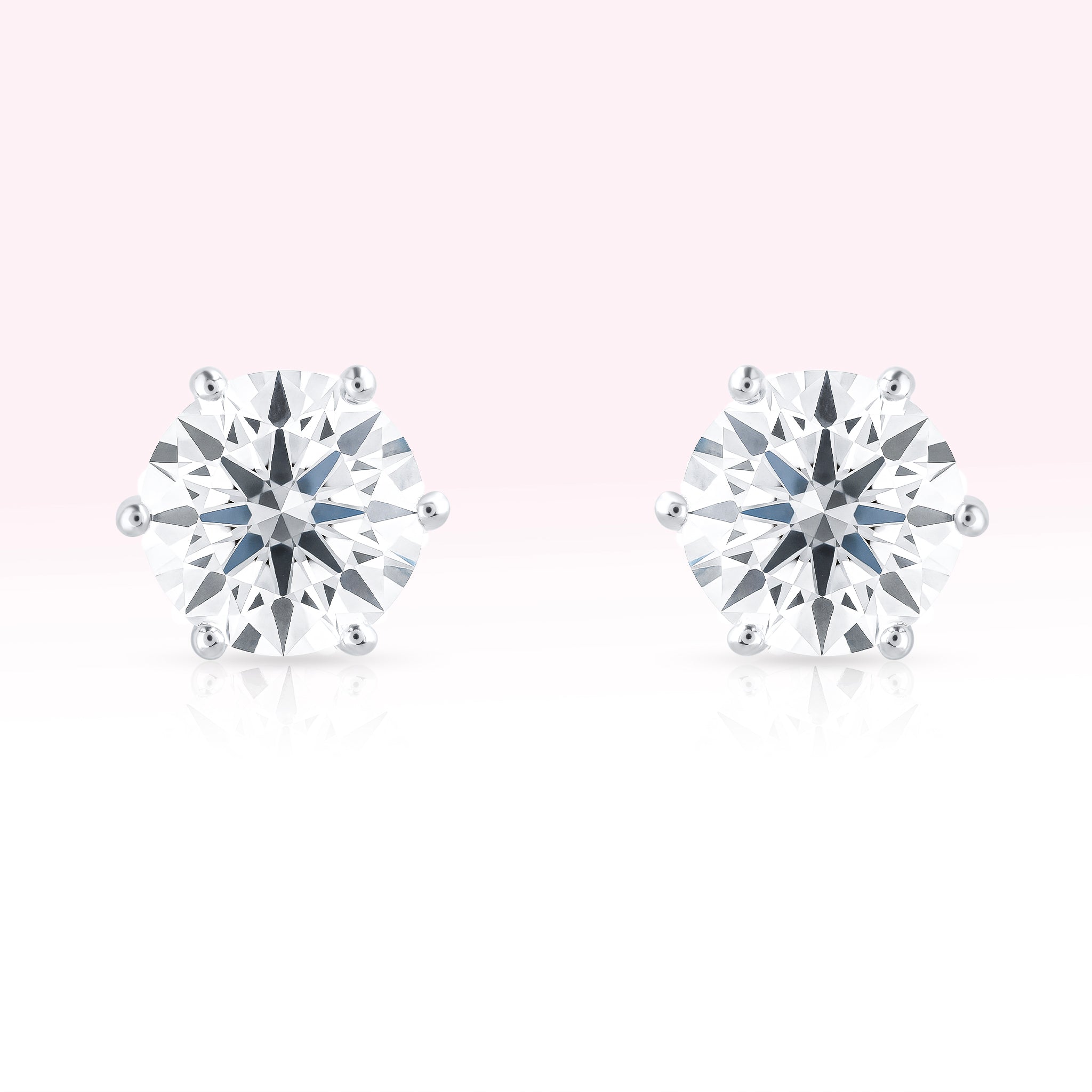 14K White Gold Diamond Solitaire Stud Earrings - Thessia