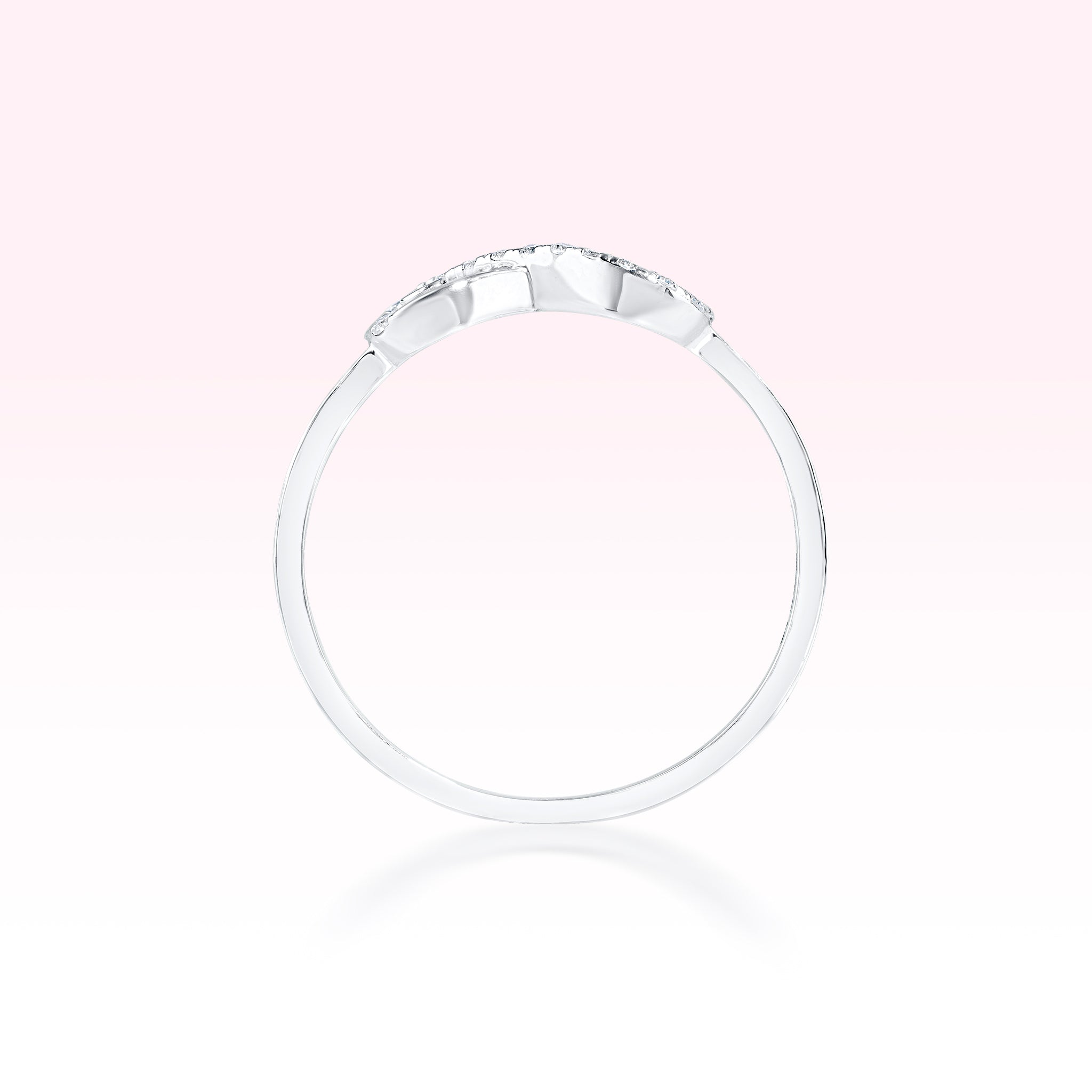 14K White Gold Diamond Swirl Ring - Thessia