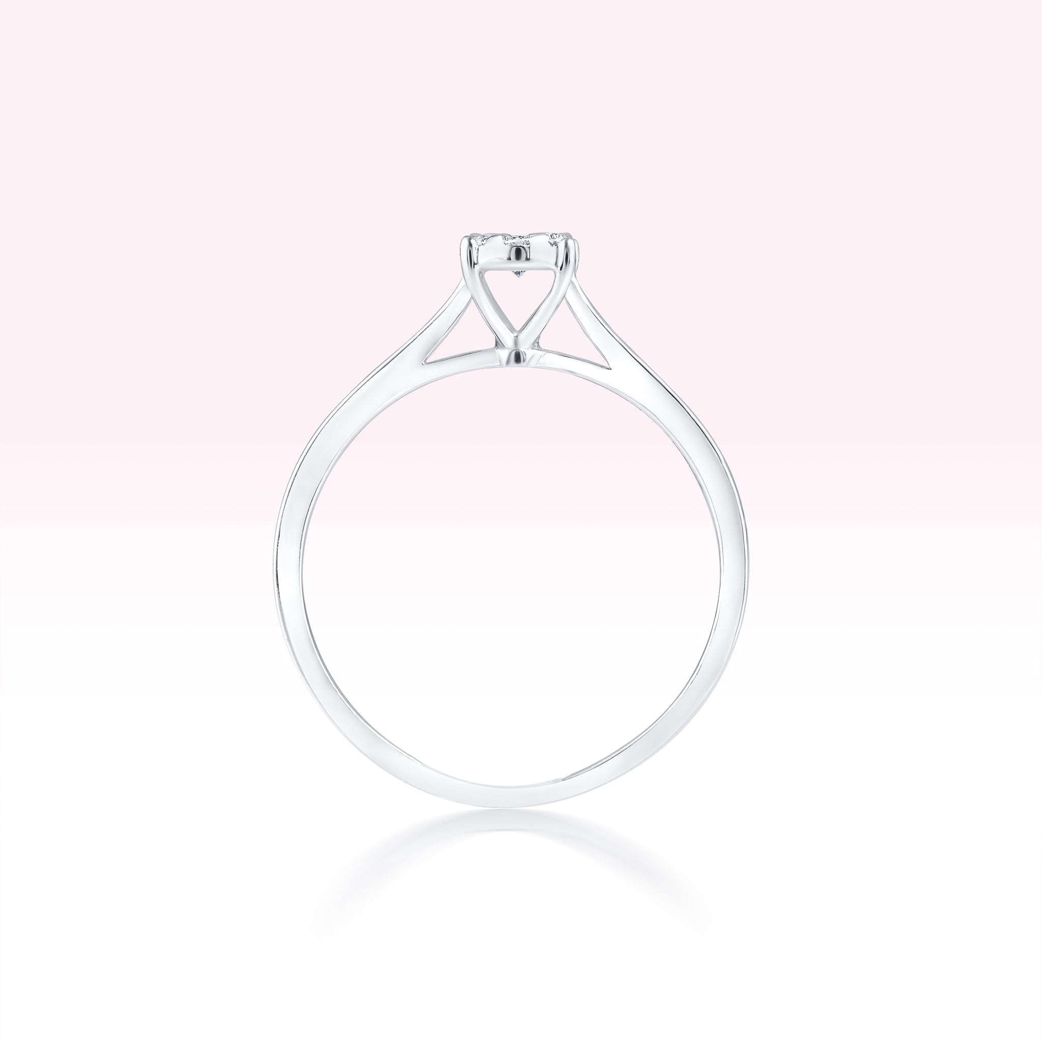 14K White Gold Oval Solitaire Ring - Thessia
