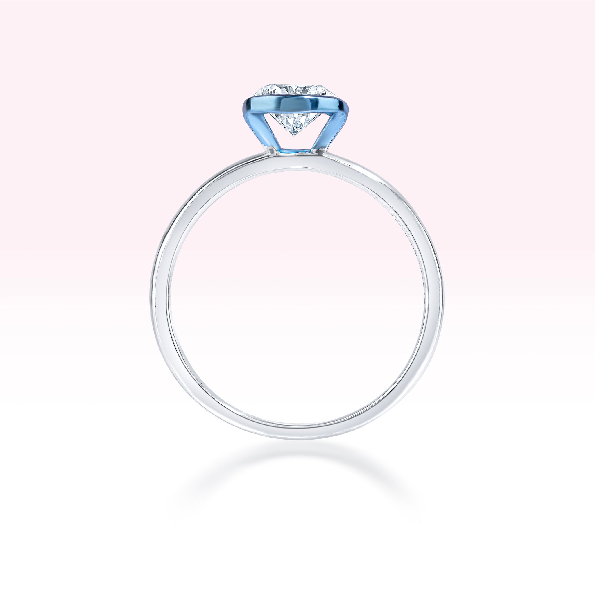 14K White Gold Semi Precious Stone Pear Diamond Solitaire Ring - Thessia