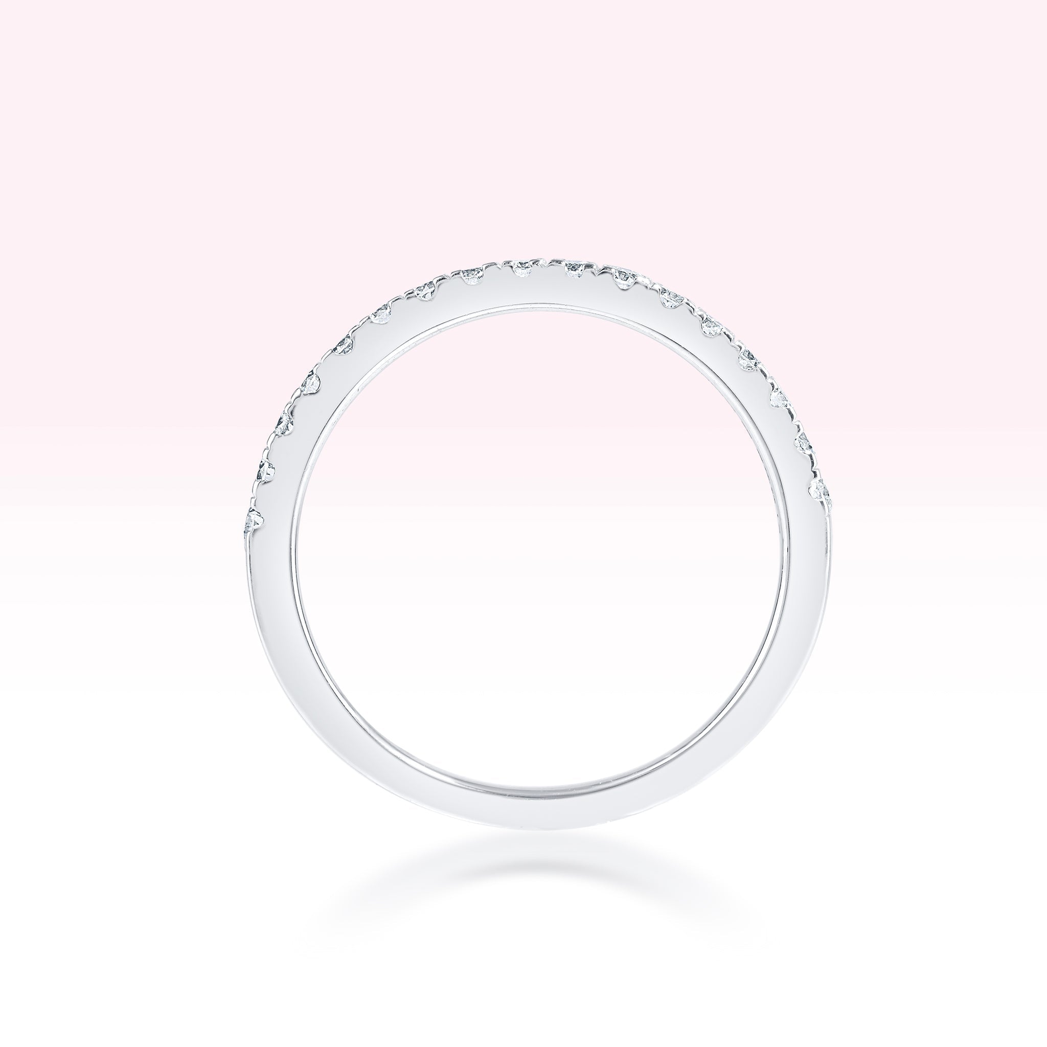 14K White Gold Single Line Diamond Ring - Thessia