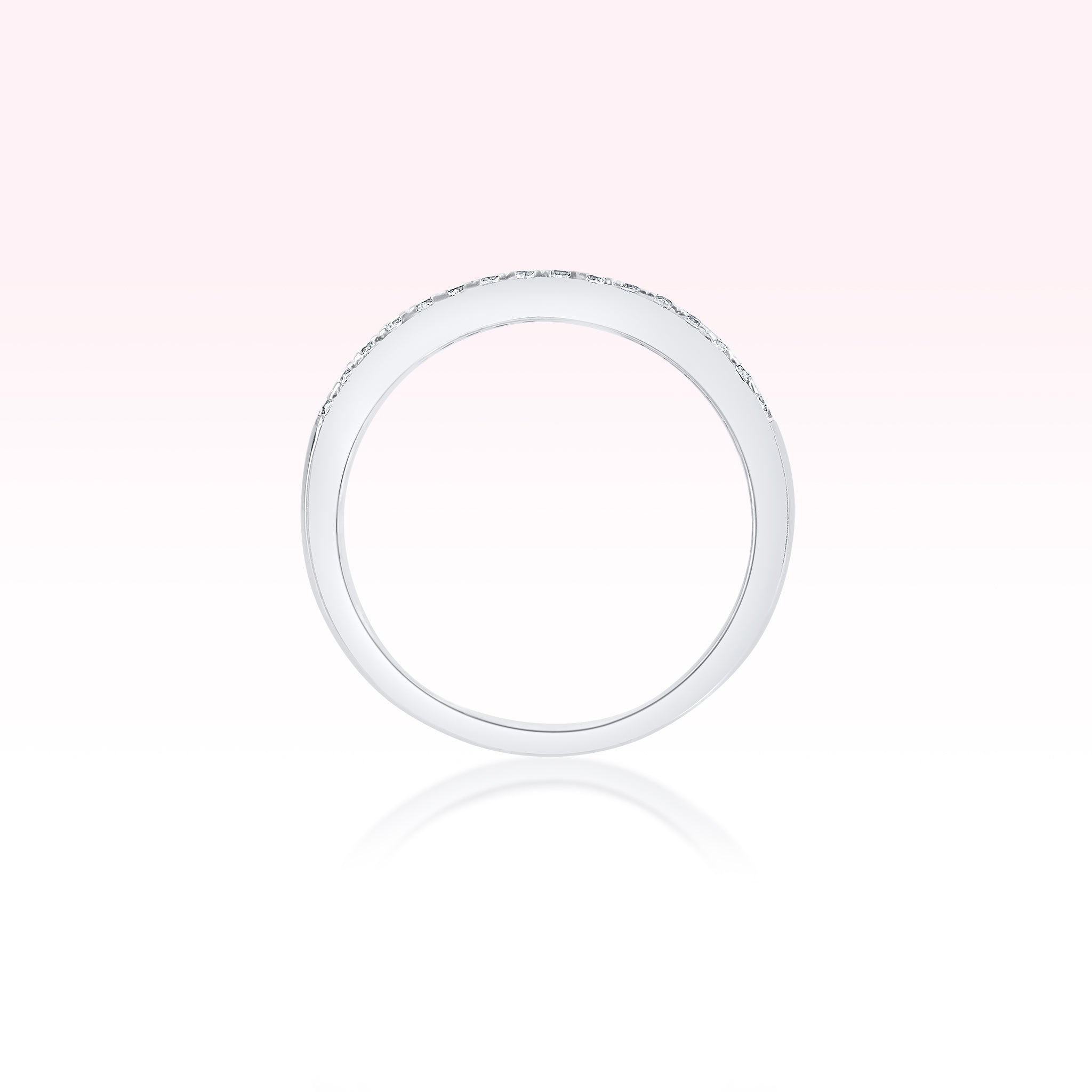 14K White Gold Two Line Diamond Ring - Thessia