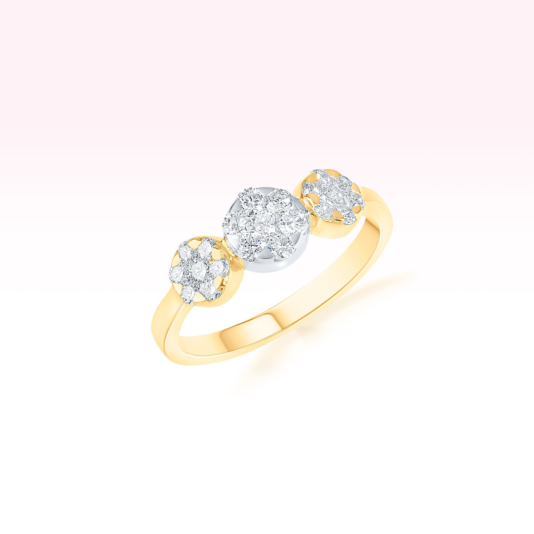 14K White Gold Yellow Gold Diamond Ring - Thessia