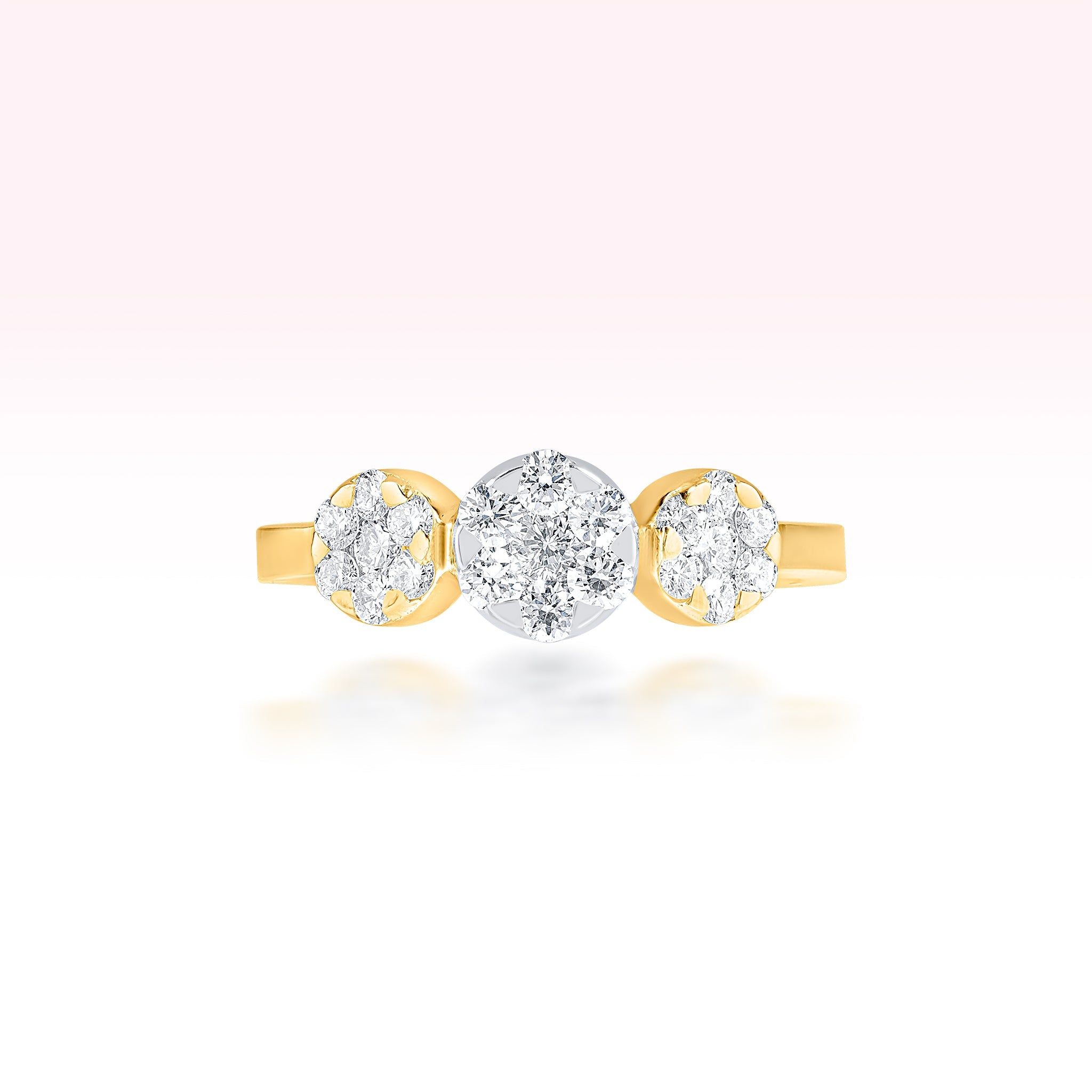 14K White Gold Yellow Gold Diamond Ring - Thessia
