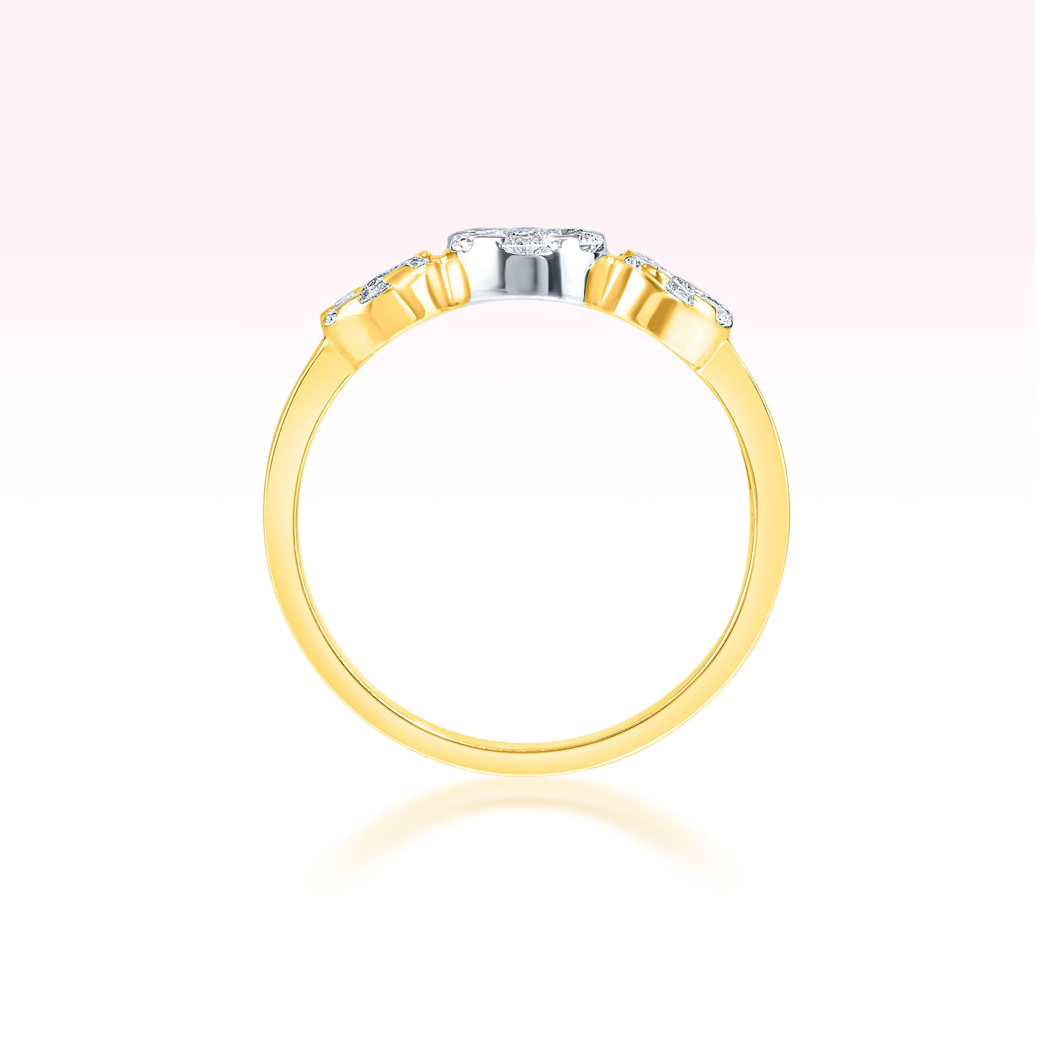 14K White Gold Yellow Gold Diamond Ring - Thessia
