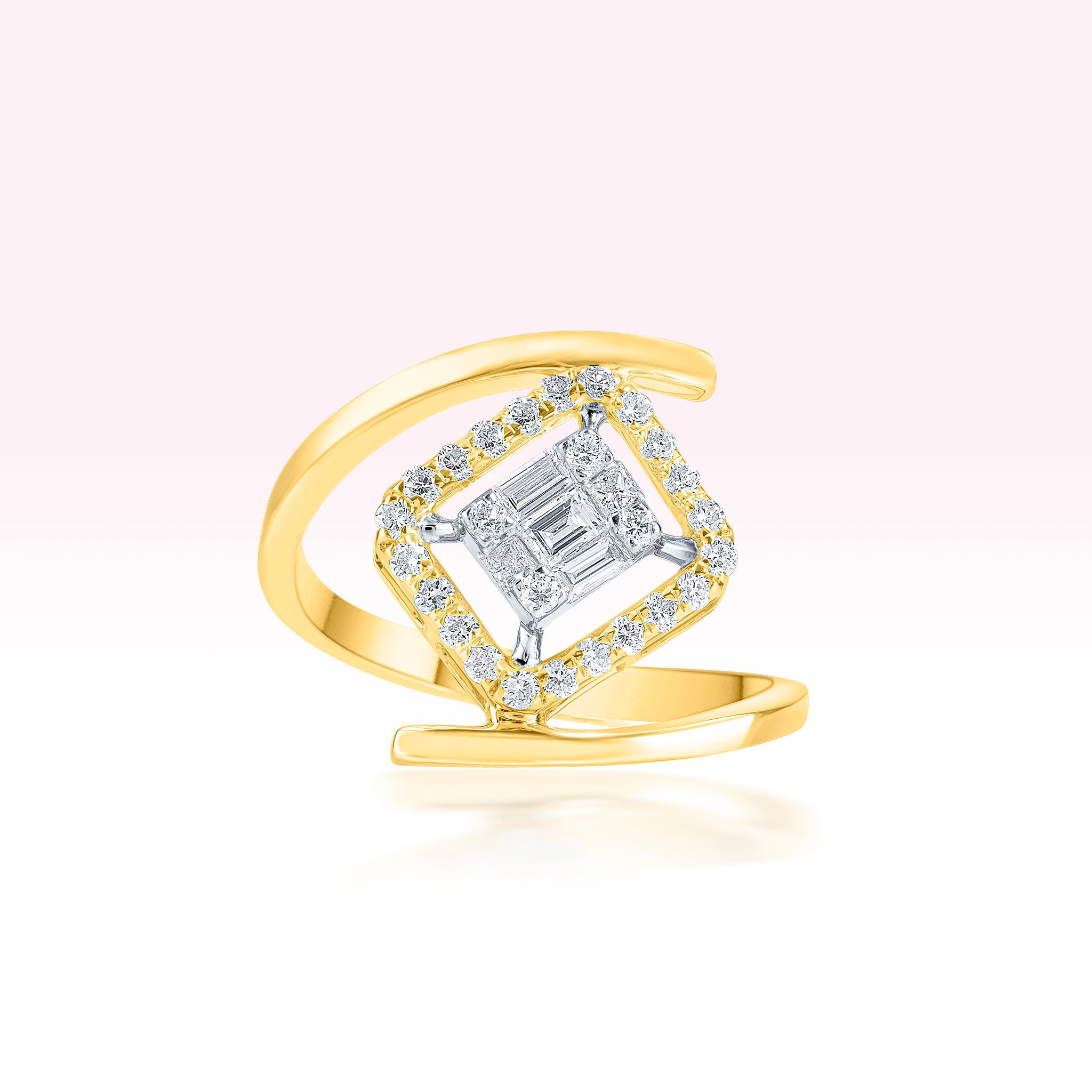 14K Yellow Gold Diamond Ring - Thessia