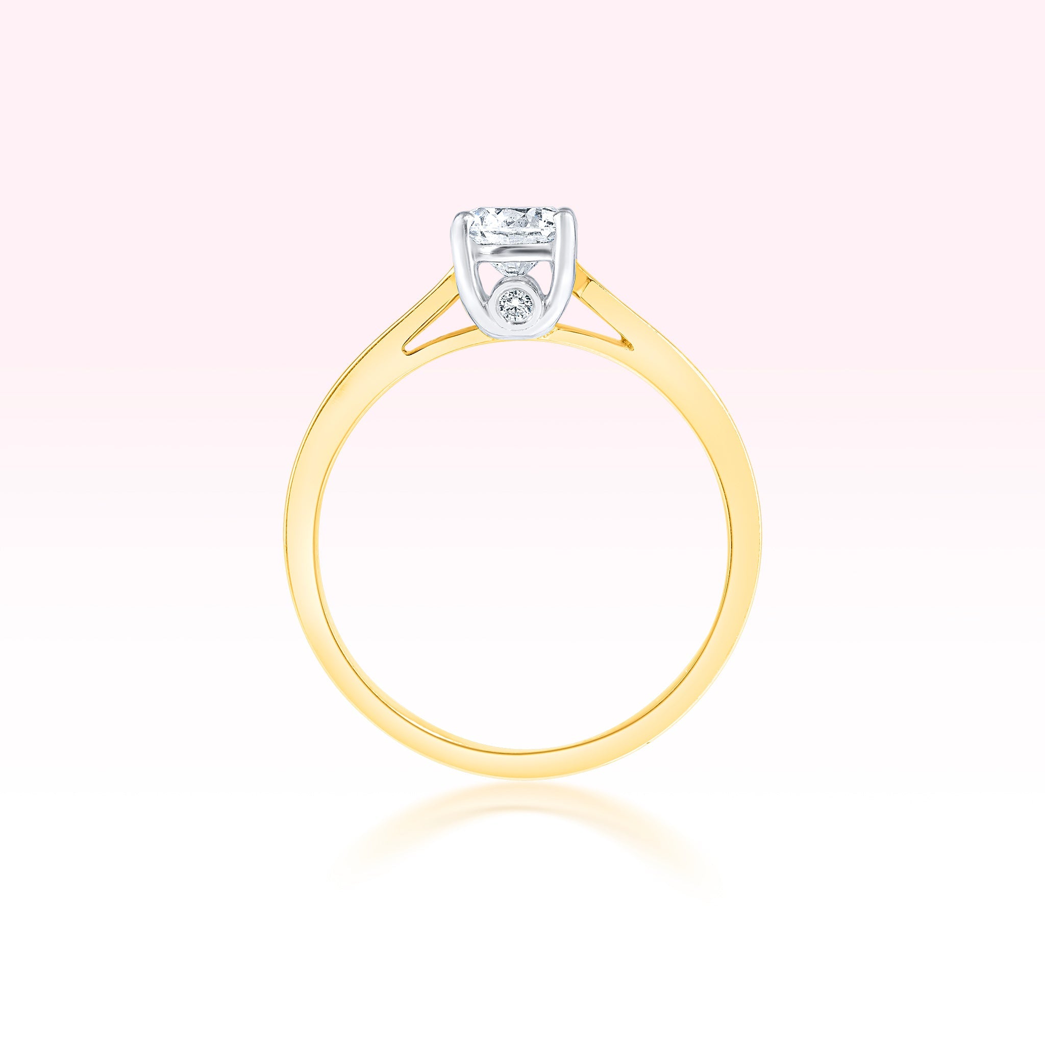 14K Yellow Gold Diamond Solitaire Ring - Thessia