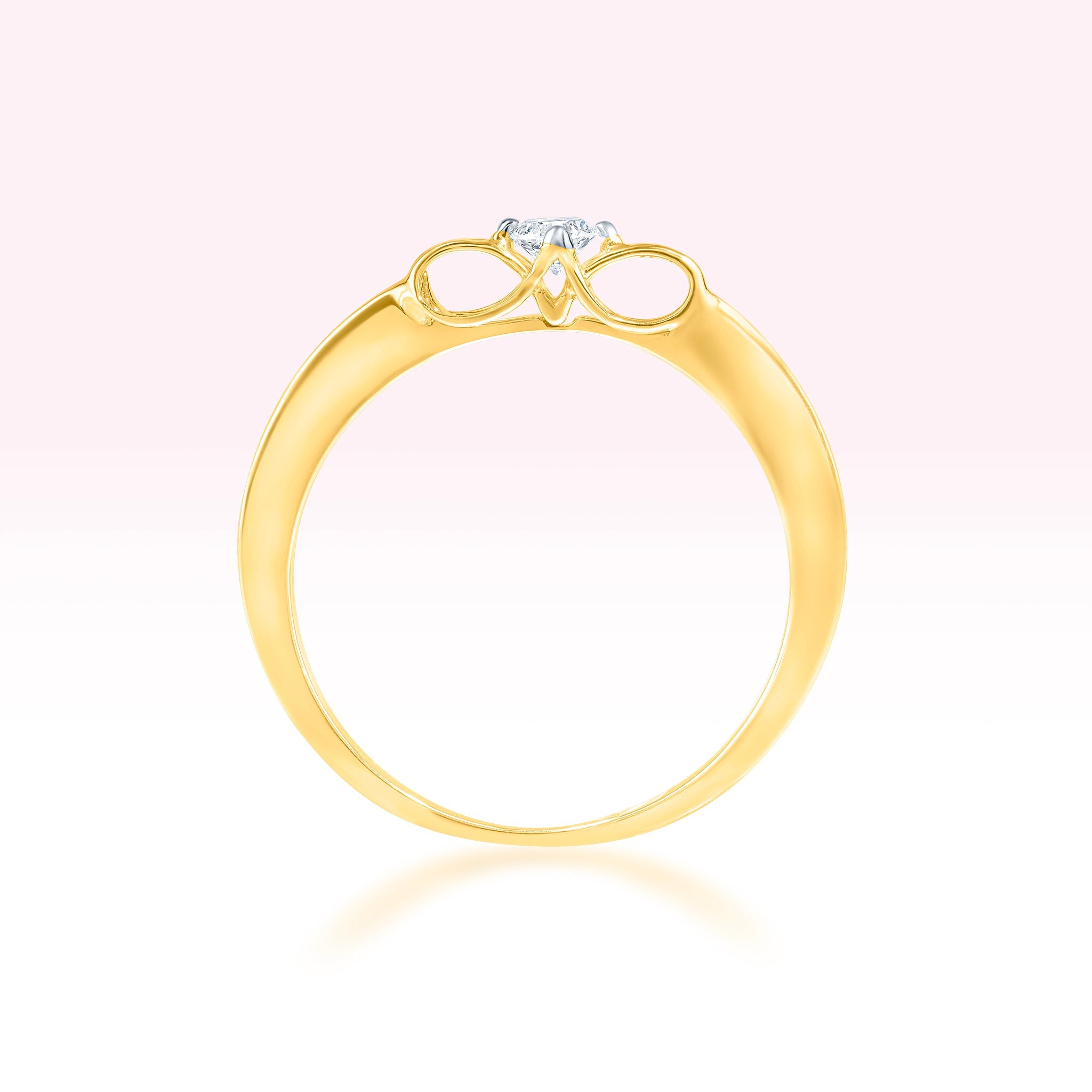 14K Yellow Gold Diamond Solitaire Ring - Thessia